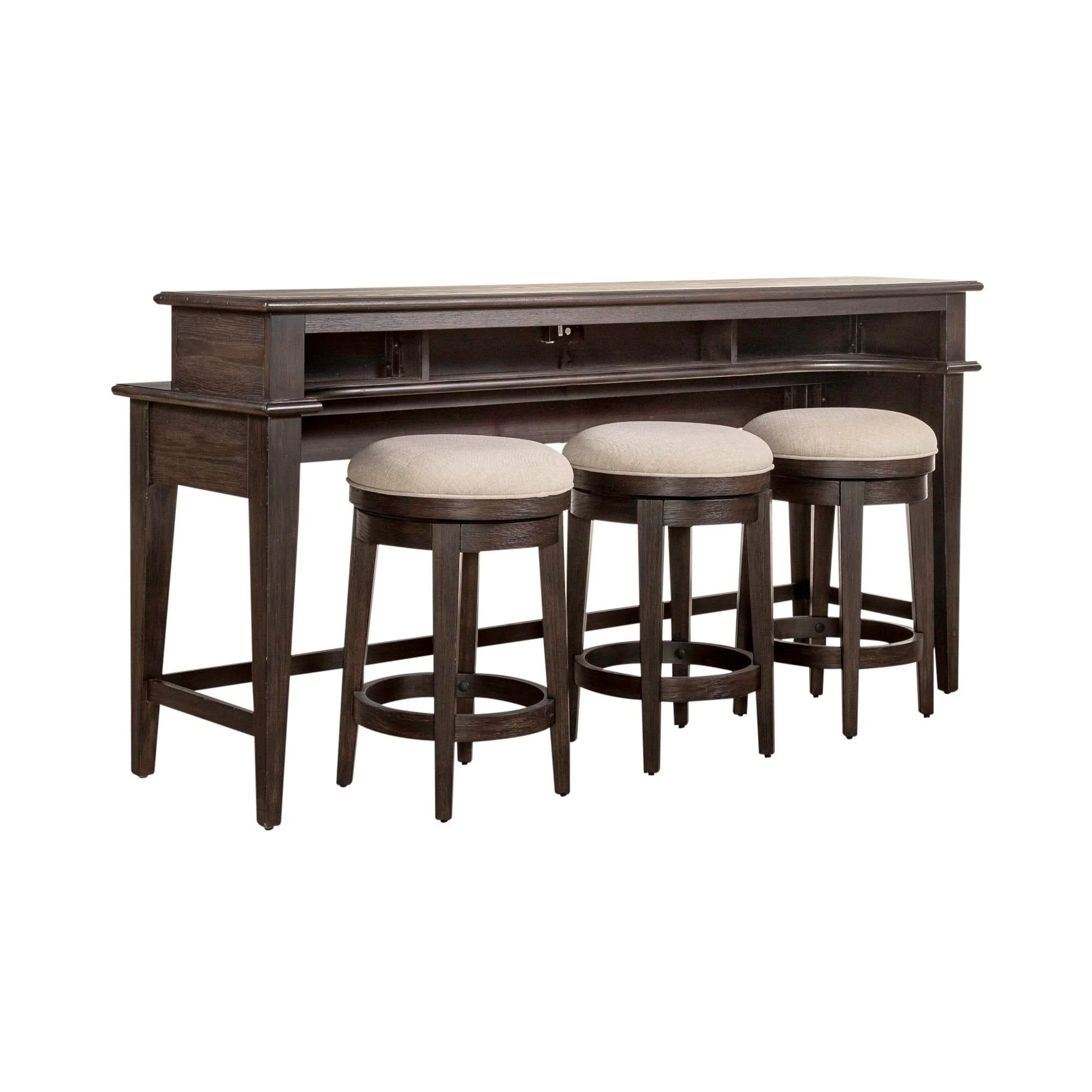 Mill Creek - 4 Piece Console Set (Bar Console & 3 Stools) - Peppercorn - Image 2
