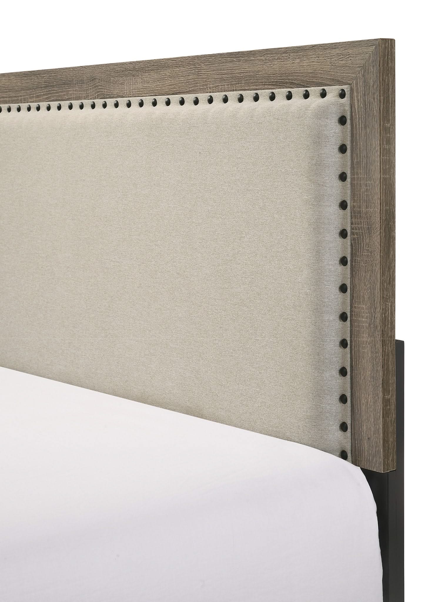 Millie - Full 5 Piece Upholstered Bedroom Set - Warm Gray - Image 2