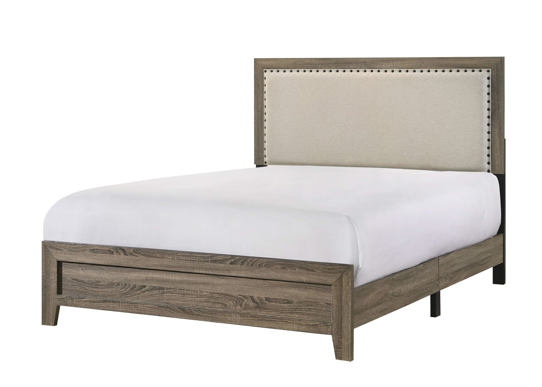 Millie - Full 5 Piece Upholstered Bedroom Set - Warm Gray - Image 4