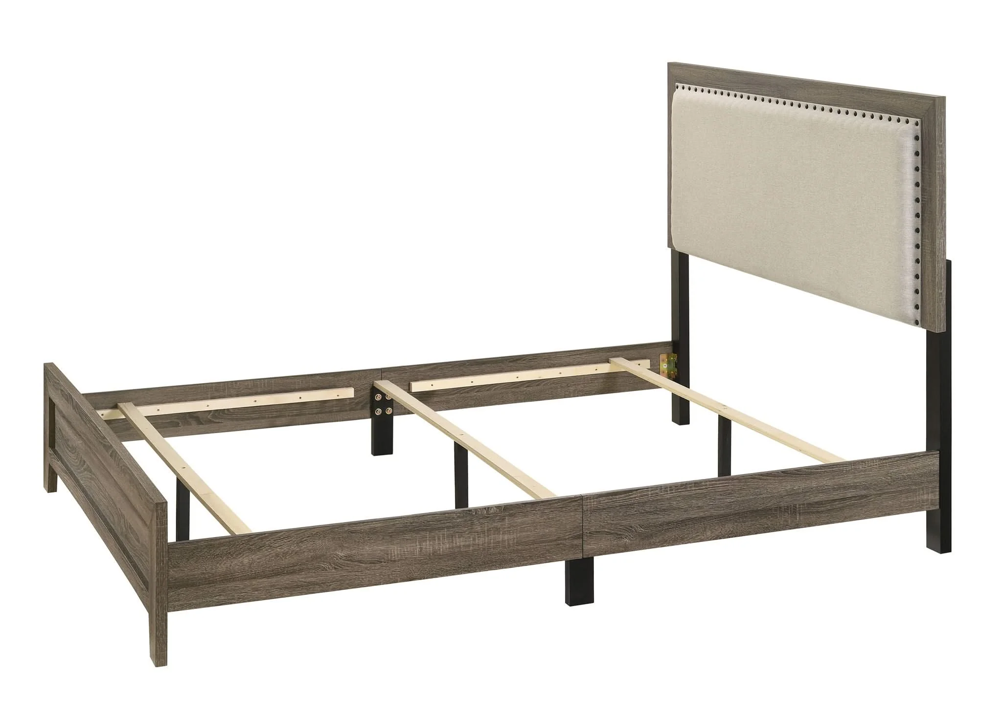 Millie - King 5 Piece Upholstered Bedroom Set - Warm Gray - Image 3