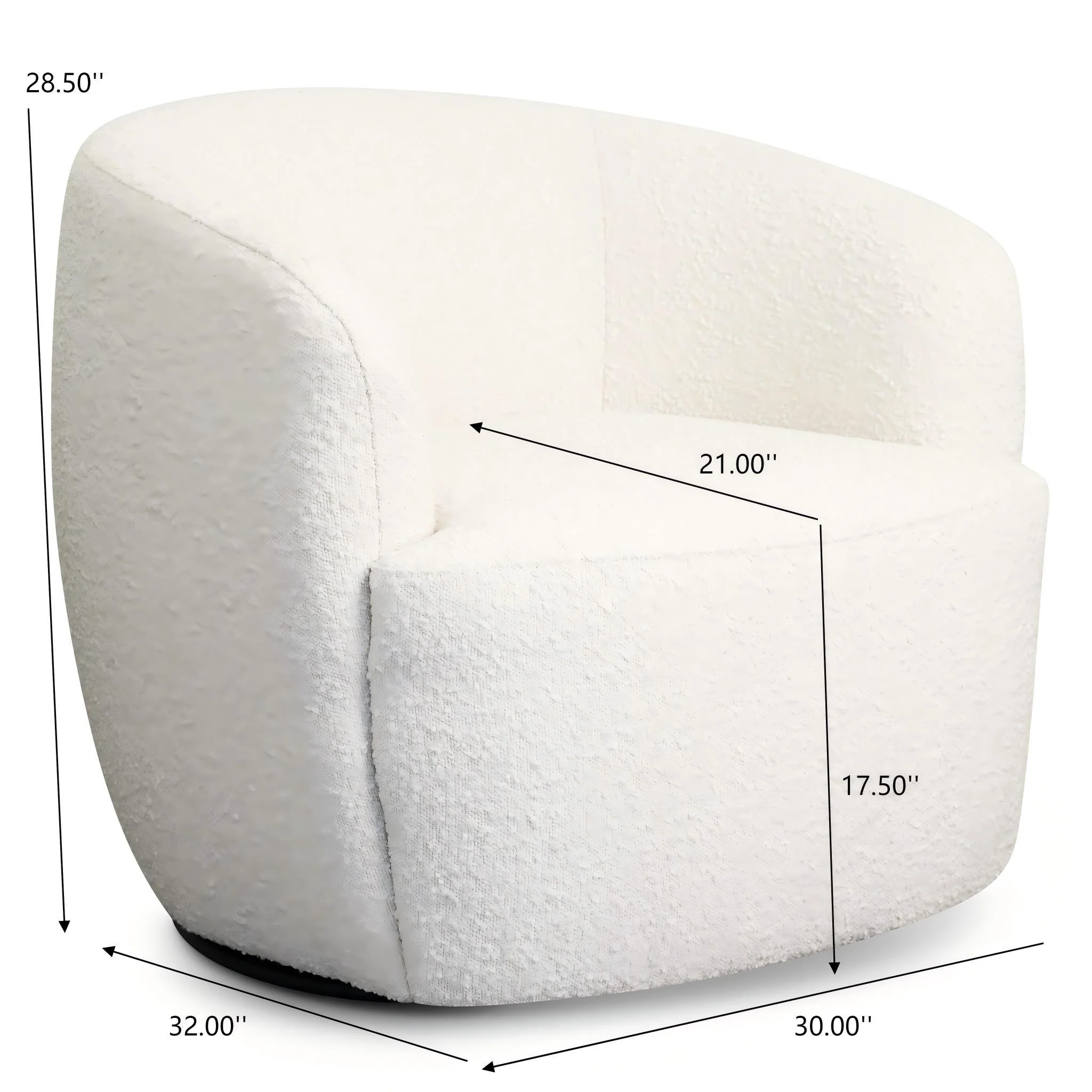 Mina - Swivel Chair - White - Image 4