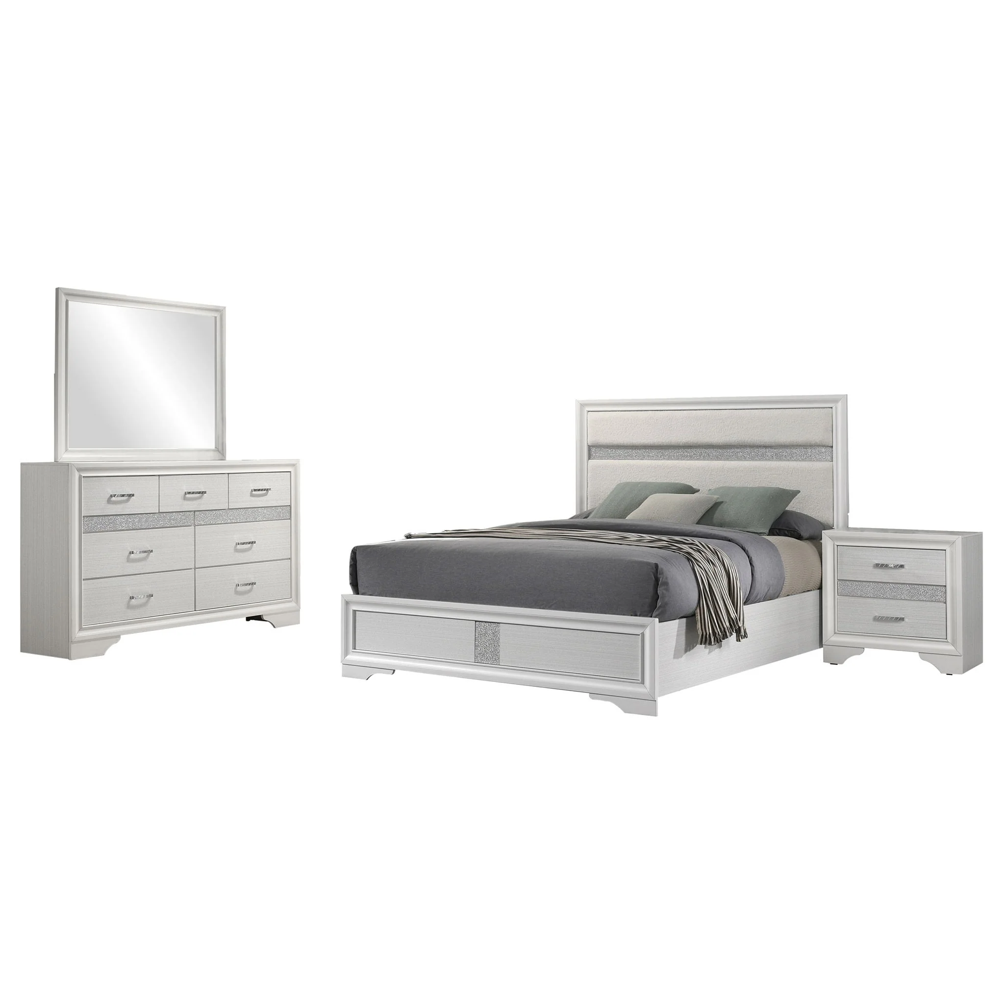 Miranda 4-piece Full Bedroom Set White - Image 3