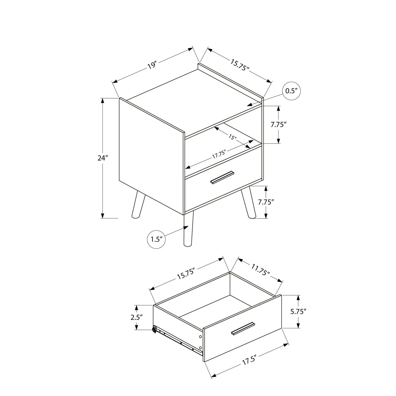 Modern Accent Table With Storage Drawer - Image 11