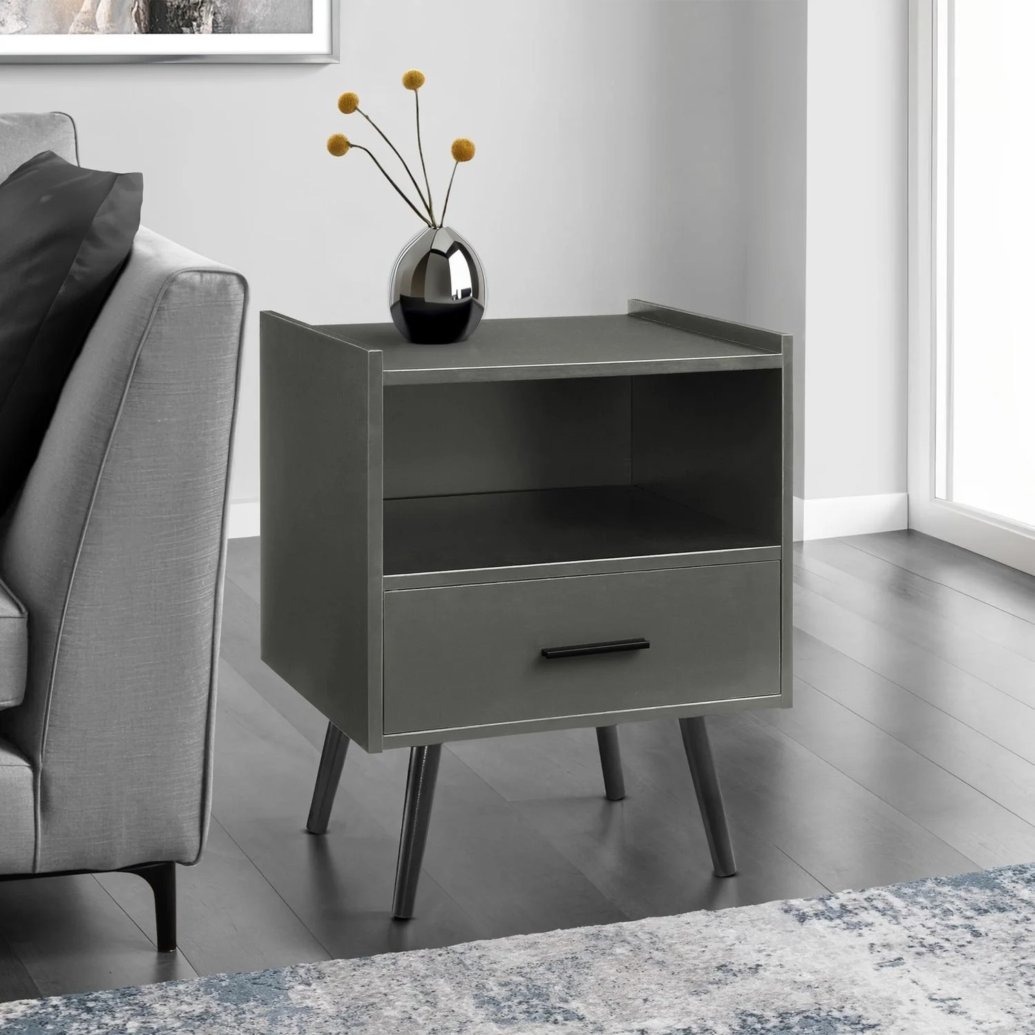 Modern Accent Table With Storage Drawer - Image 12