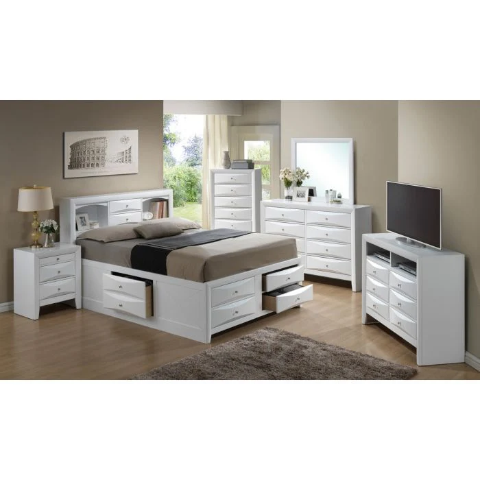 Modern Design Storage Bed With Bookcase Headboard - Image 28