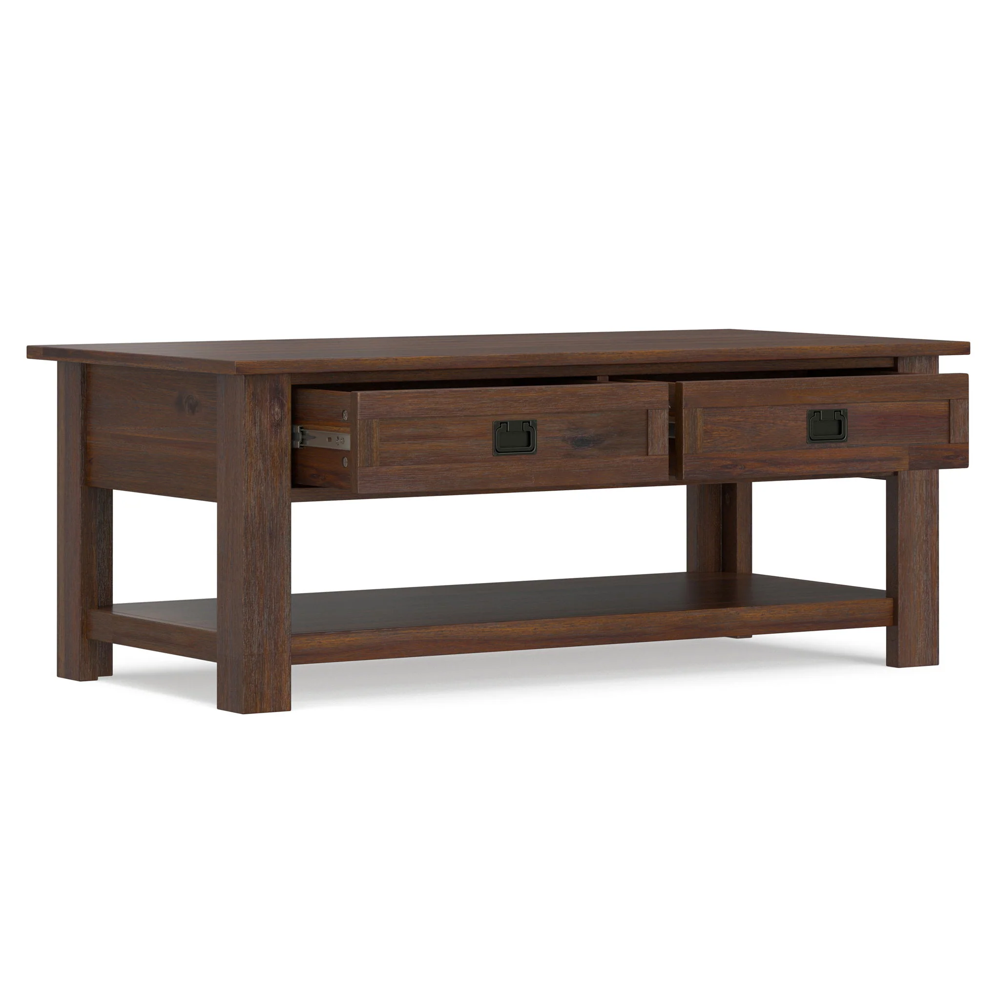 Monroe - Rectangular Coffee Table With Drawers - Brown - Image 3