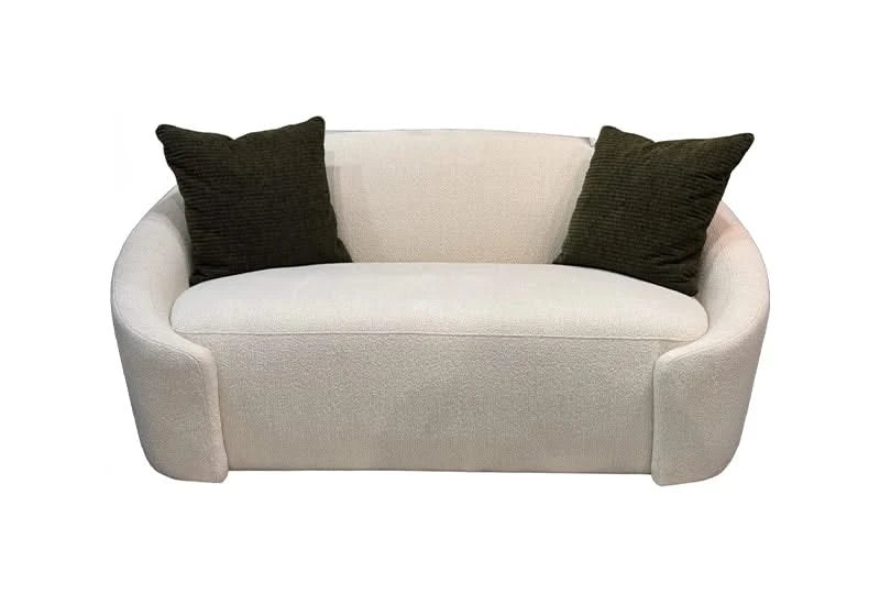 Monteviedo Modern Curved Sofa & Loveseat Set in Ivory Bouclé - Image 4