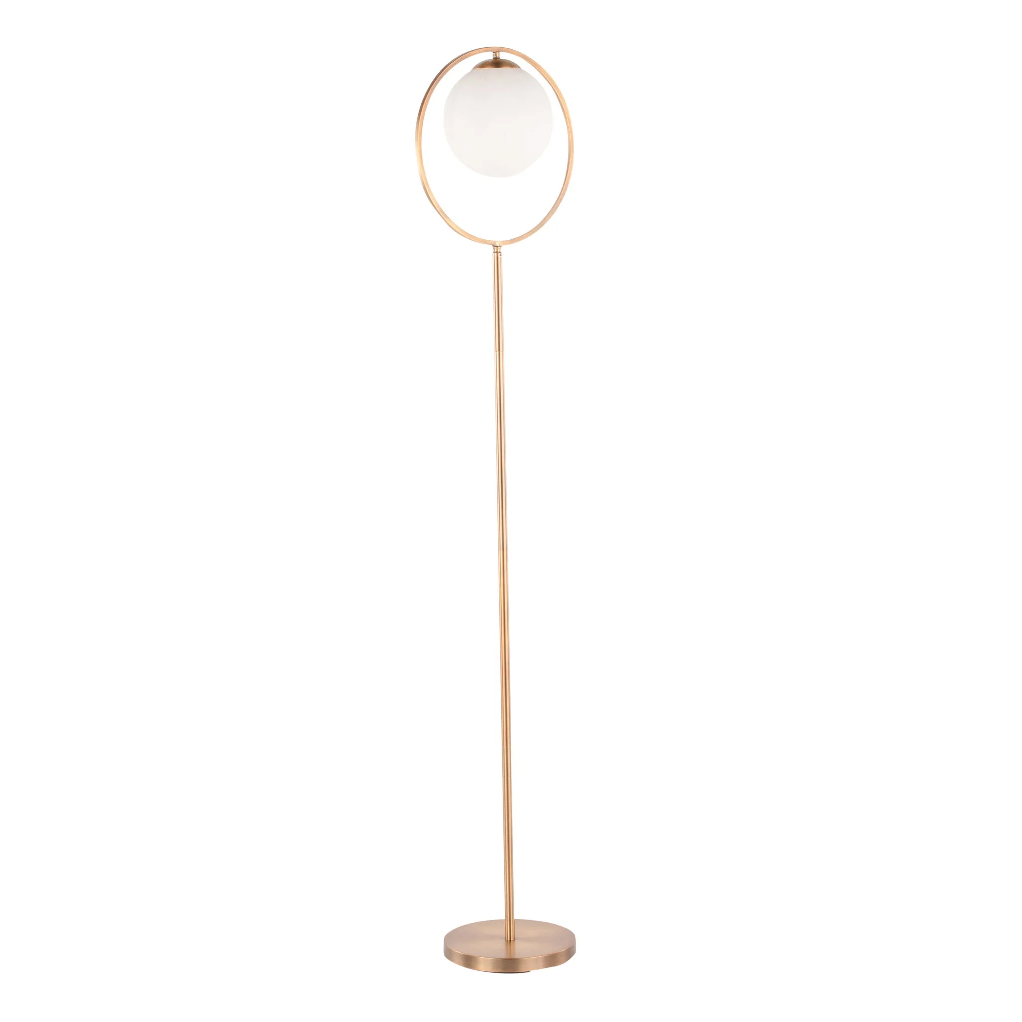 Moon - Contemporary Floor Lamp - Gold / Frosted - Image 2