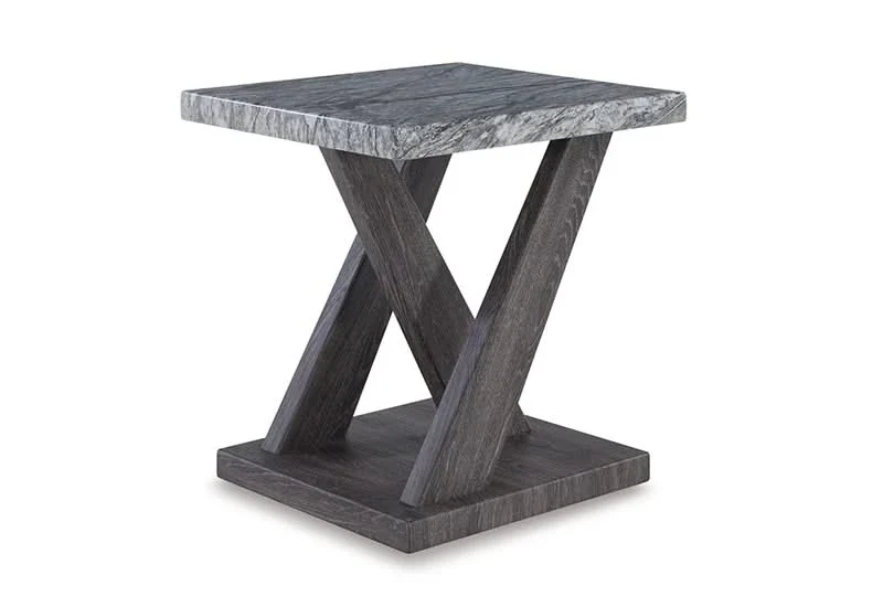 Bensonale Brown/Gray Contemporary 3PC Rectangle Coffee Table Set with Faux Marble Tops - Image 8