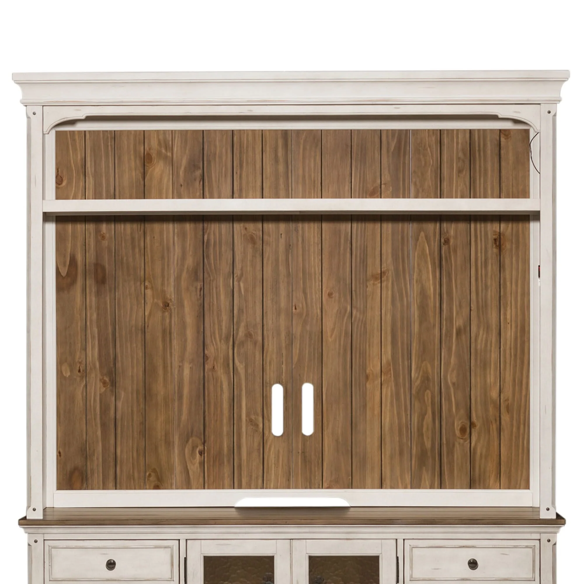Morgan Creek - Entertainment Hutch - Antique White / Wirebrushed Tobacco Accents - Image 3