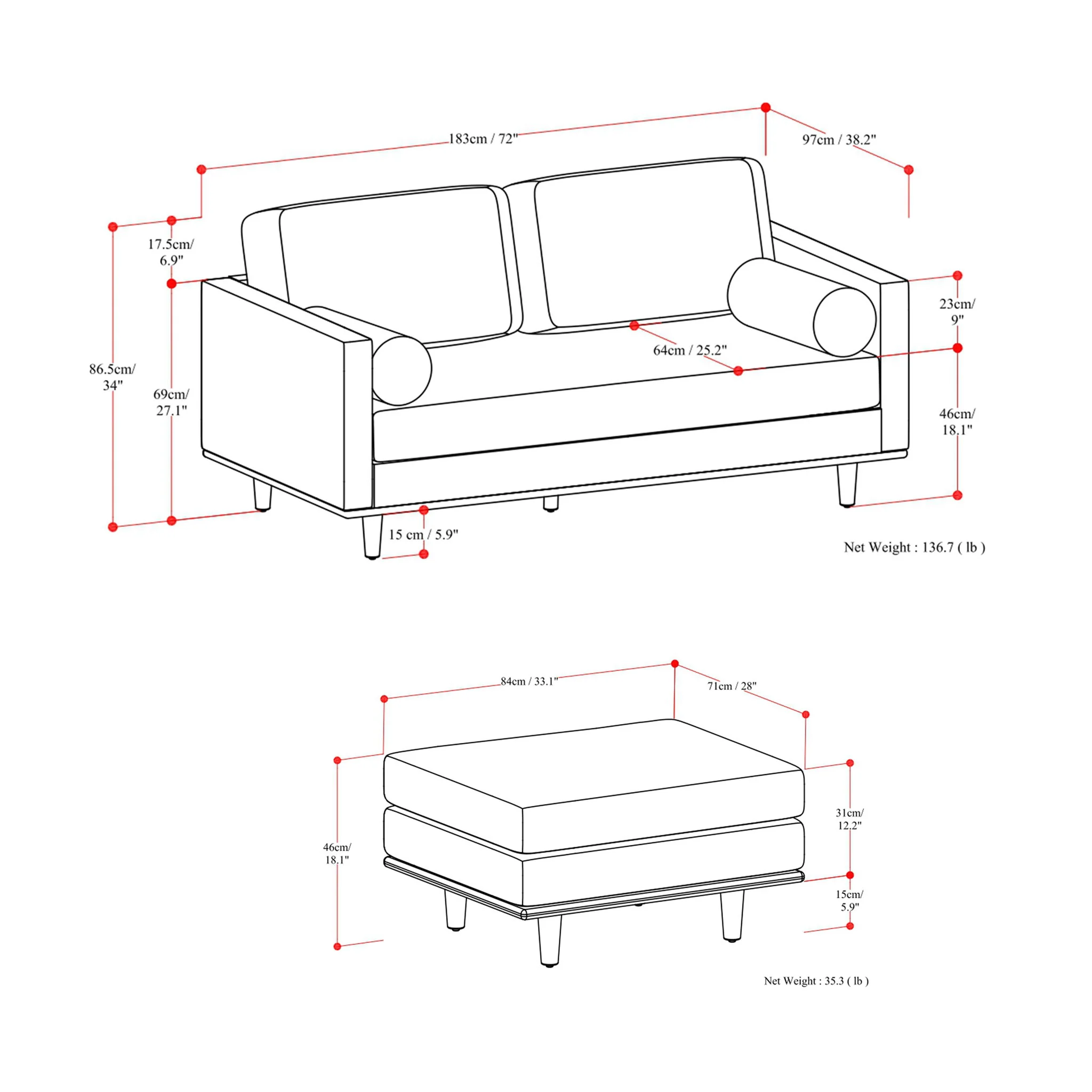 Morrison - Sofa And Ottoman Set - Image 34