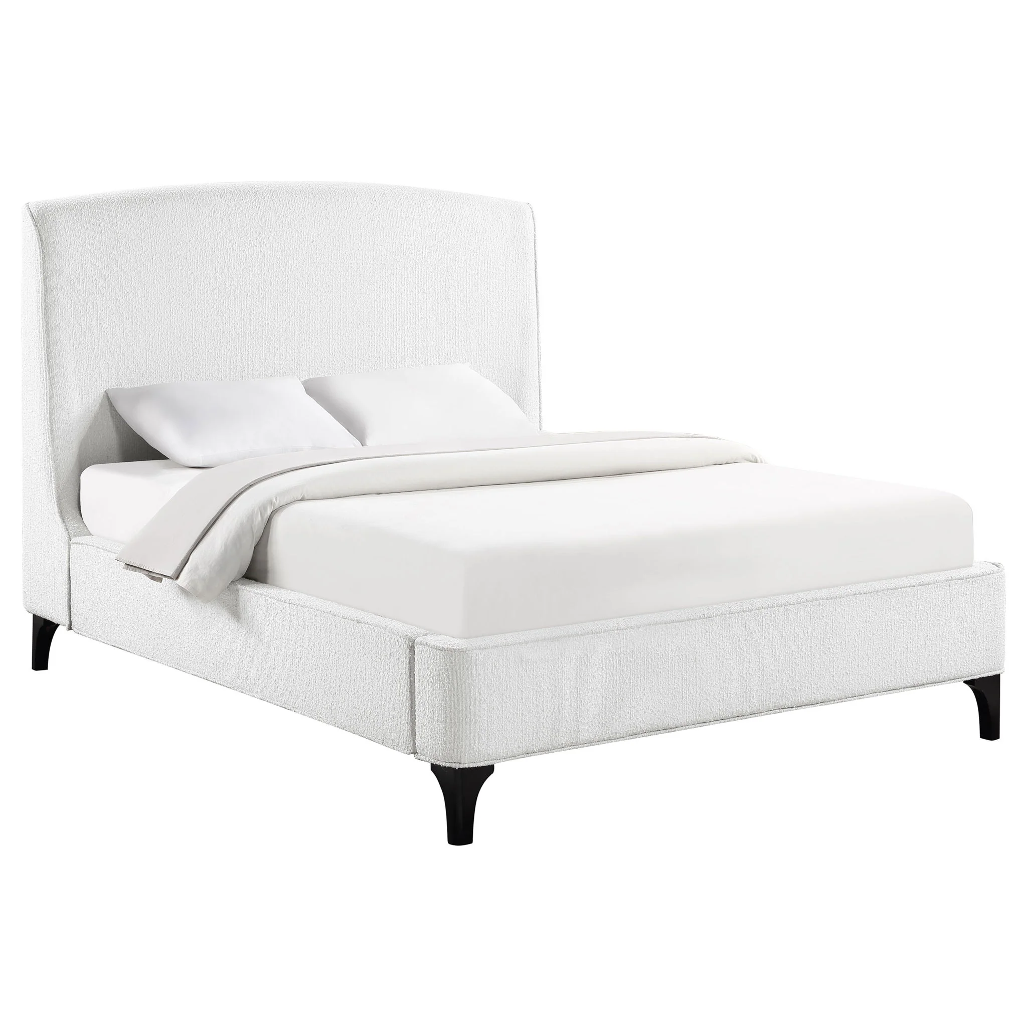 Mosby Upholstered Eastern King Wingback Bed Snow - Image 4