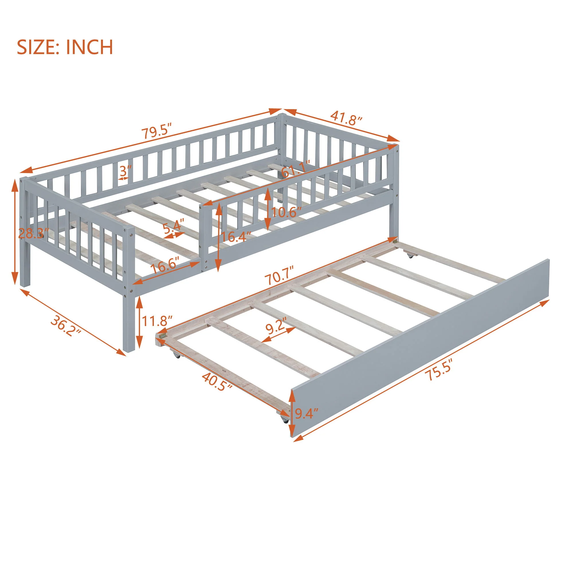 Multifunctional Wooden Daybed Bed - Image 13