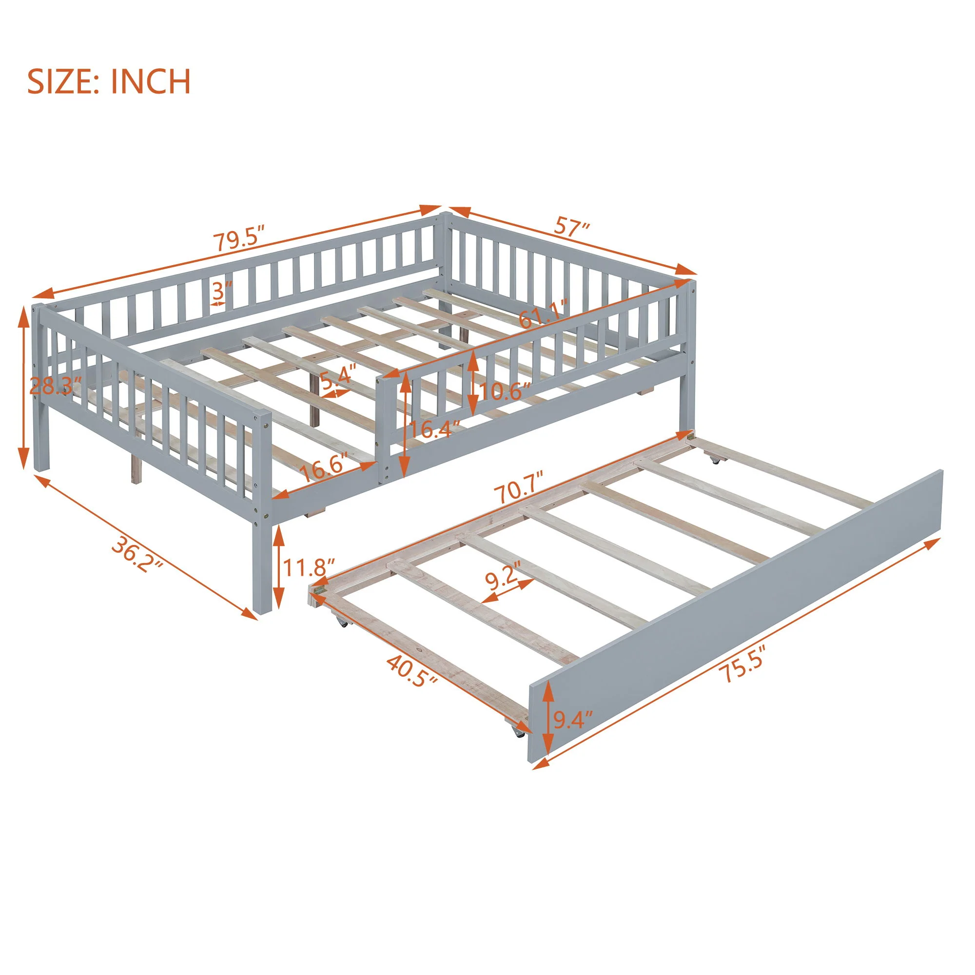 Multifunctional Wooden Daybed Bed - Image 7