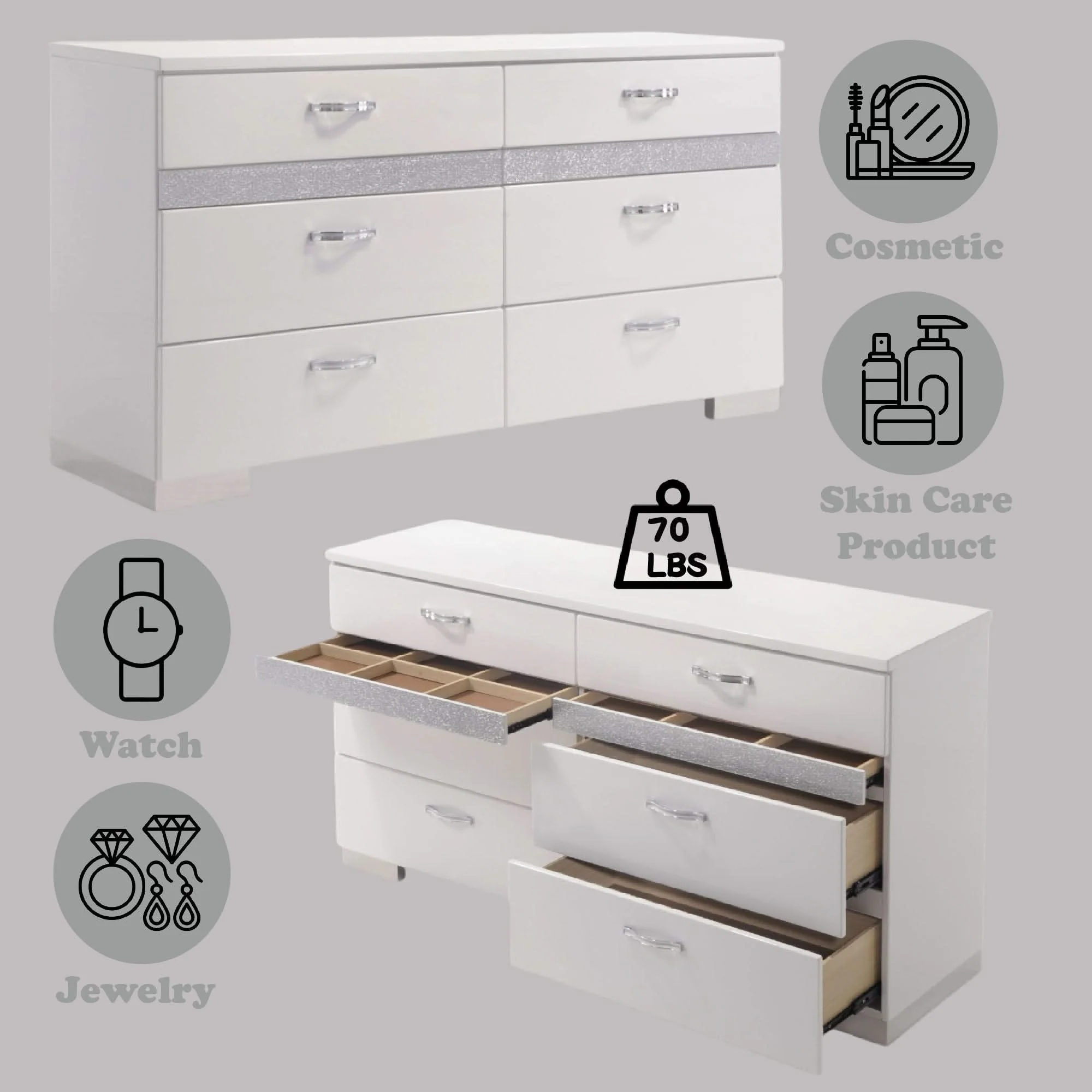 Naima II - Dresser - White - Image 3