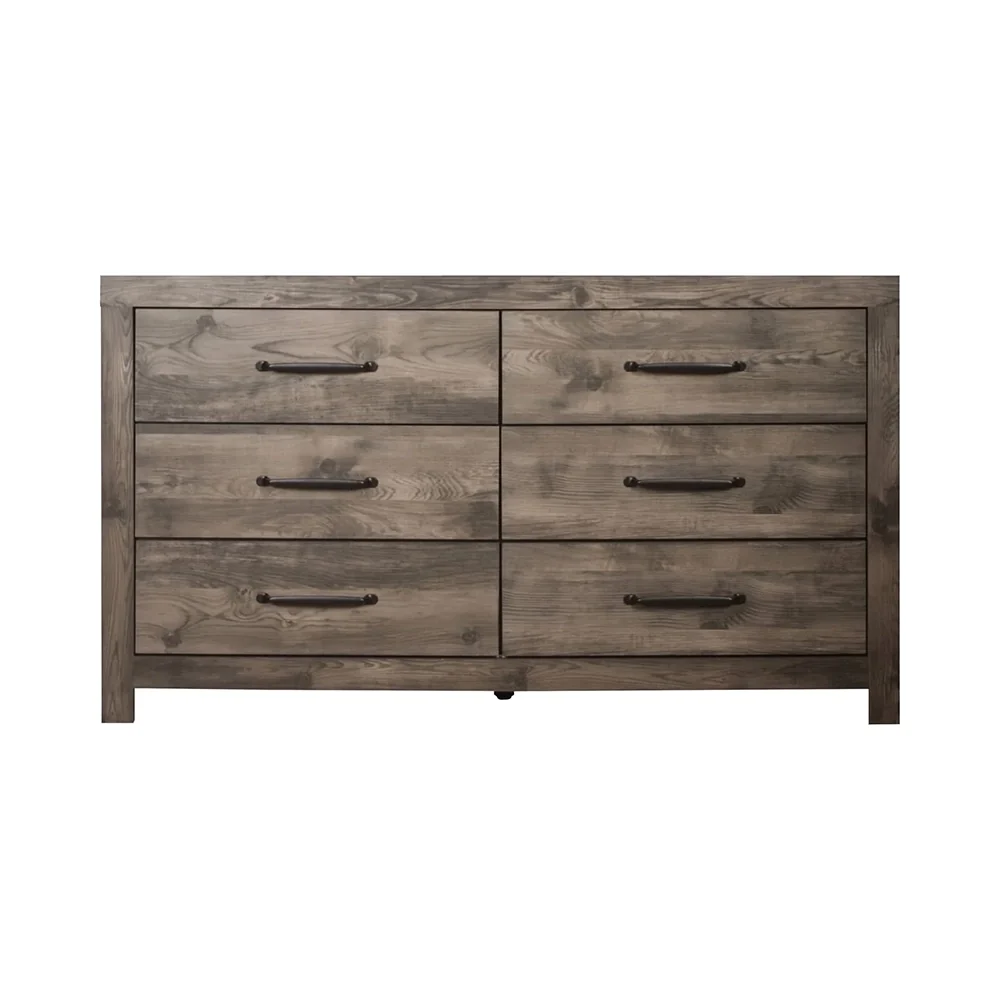 Nash Gray Solid Wood 6 Drawer Dresser
