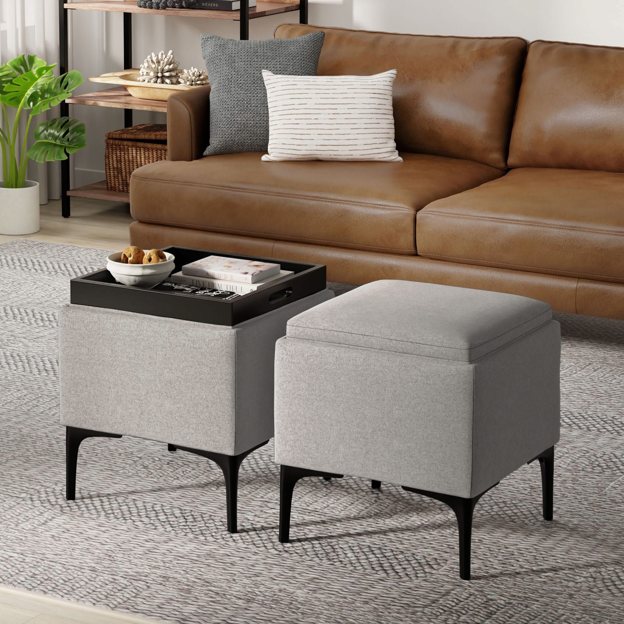Natasha - Multifunctional Storage Ottoman With Tray - Image 11