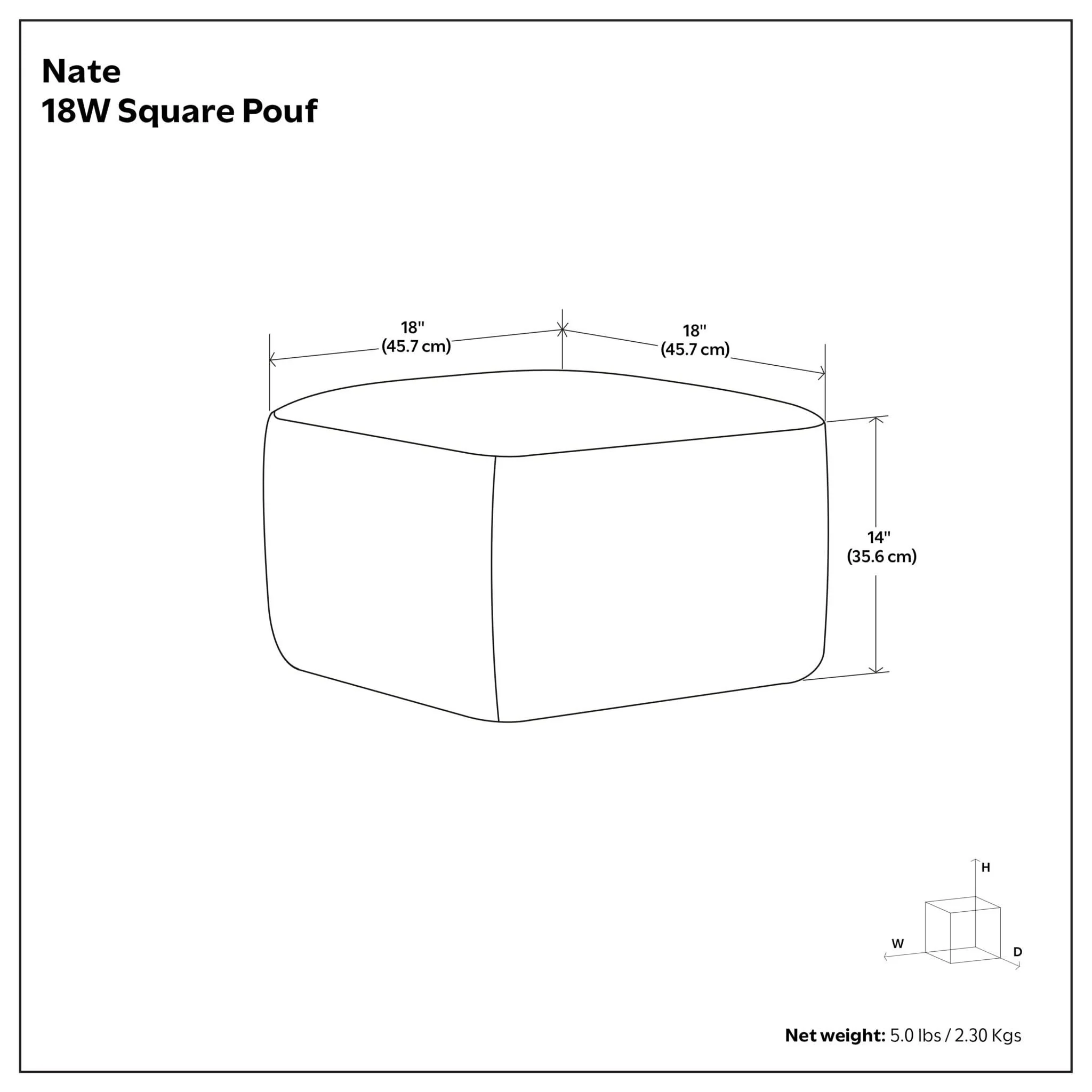 Nate - Square Pouf - Image 6