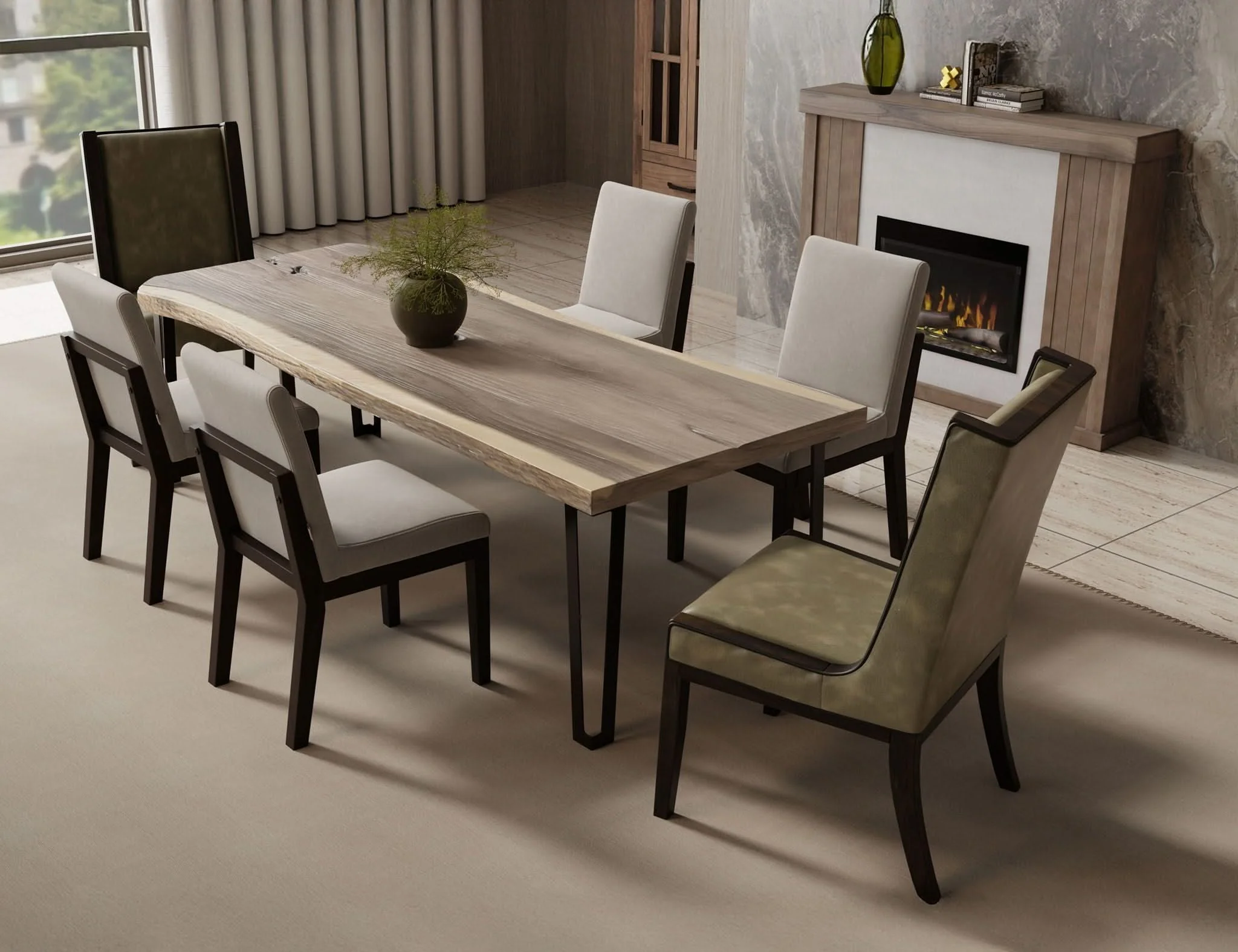 Natural Parota - Upholstered Chair (Set of 2) - Chocolate Brown - Image 3