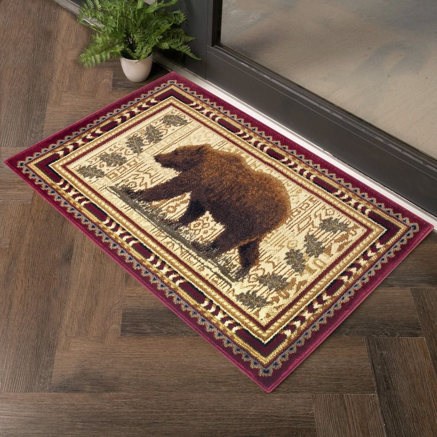 Nature's Nest - 5'3" X 7'3" Lodge Area Rug - Multi, Red - Image 2