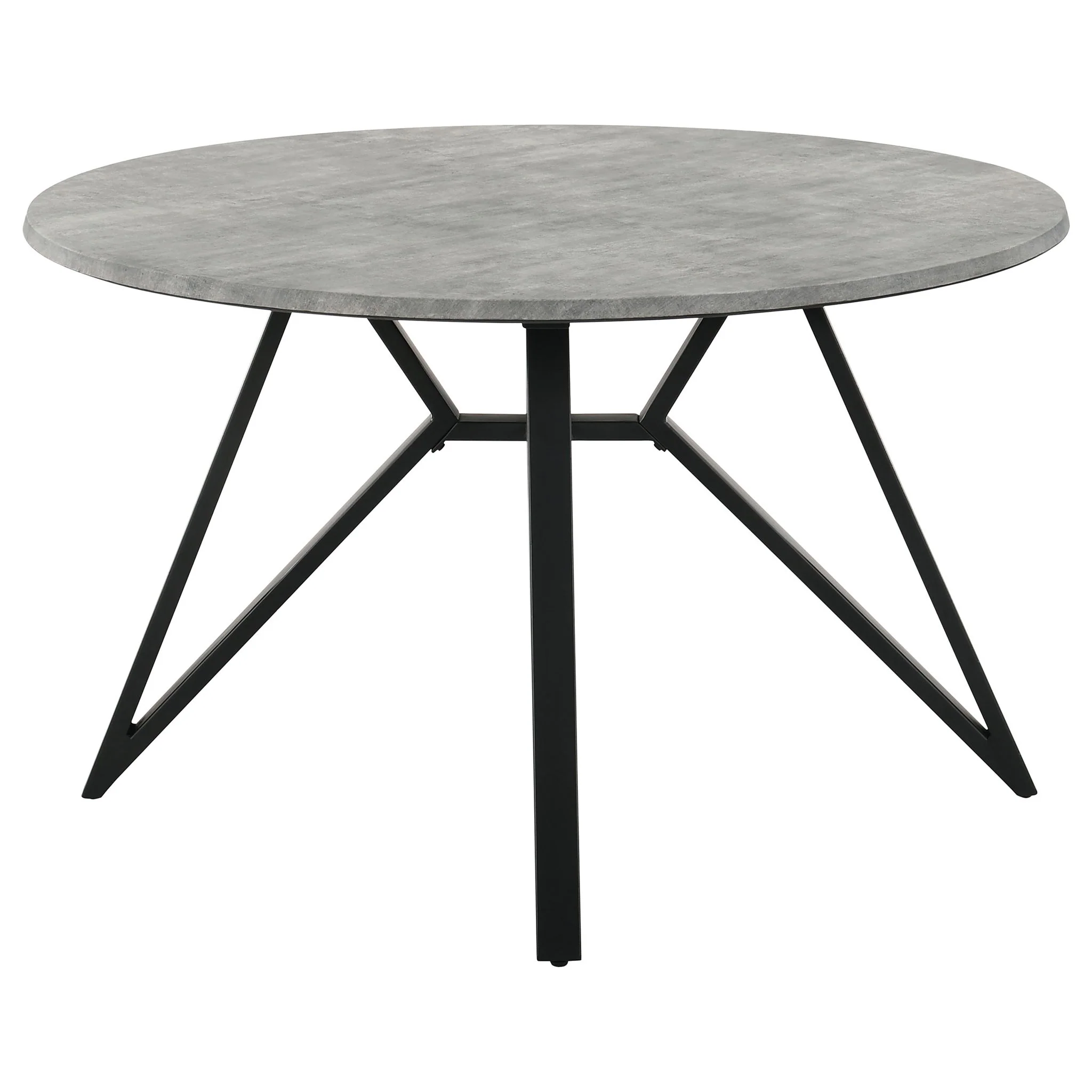 Neil 5-piece Round Dining Table Set Concrete Gunmetal - Image 3