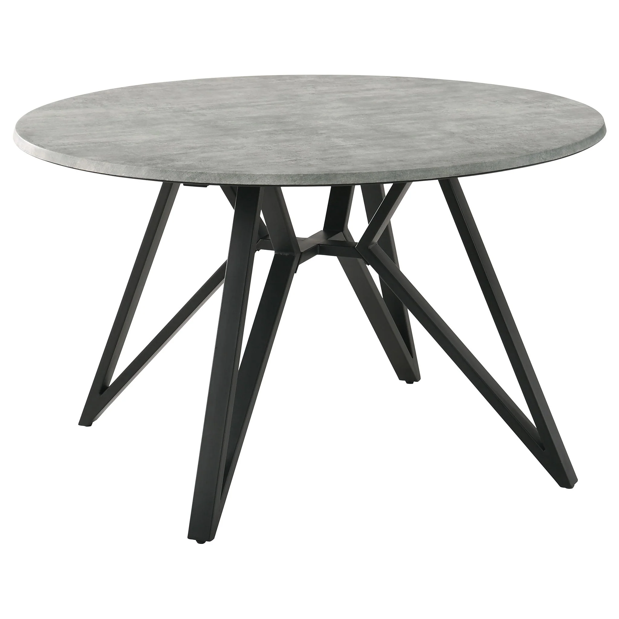 Neil 5-piece Round Dining Table Set Concrete Gunmetal - Image 4