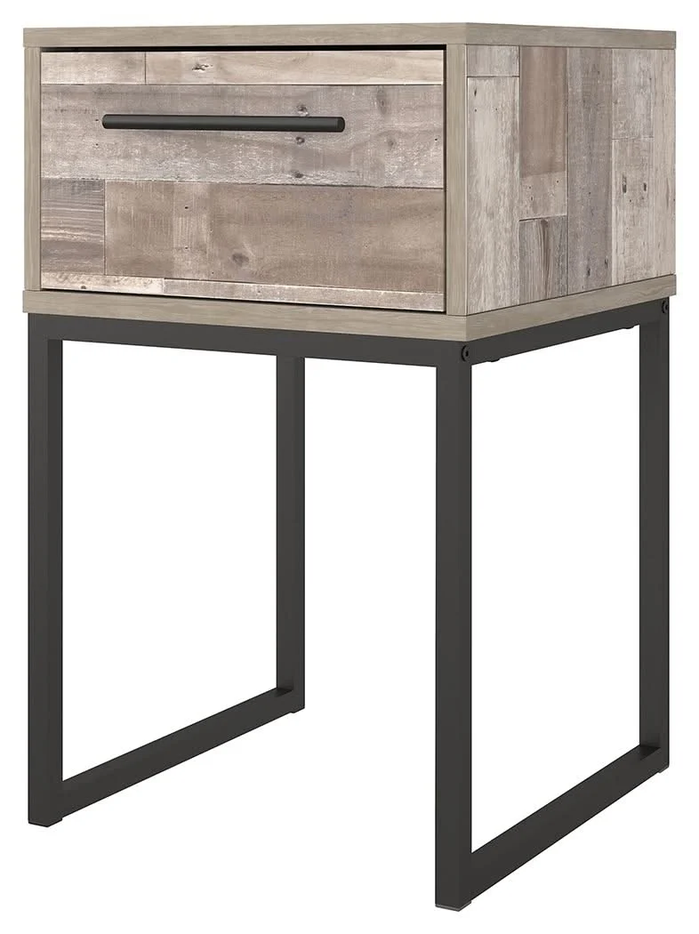 Neilsville - One Drawer Night Stand - Vinyl-Wrapped - Whitewash - Image 2