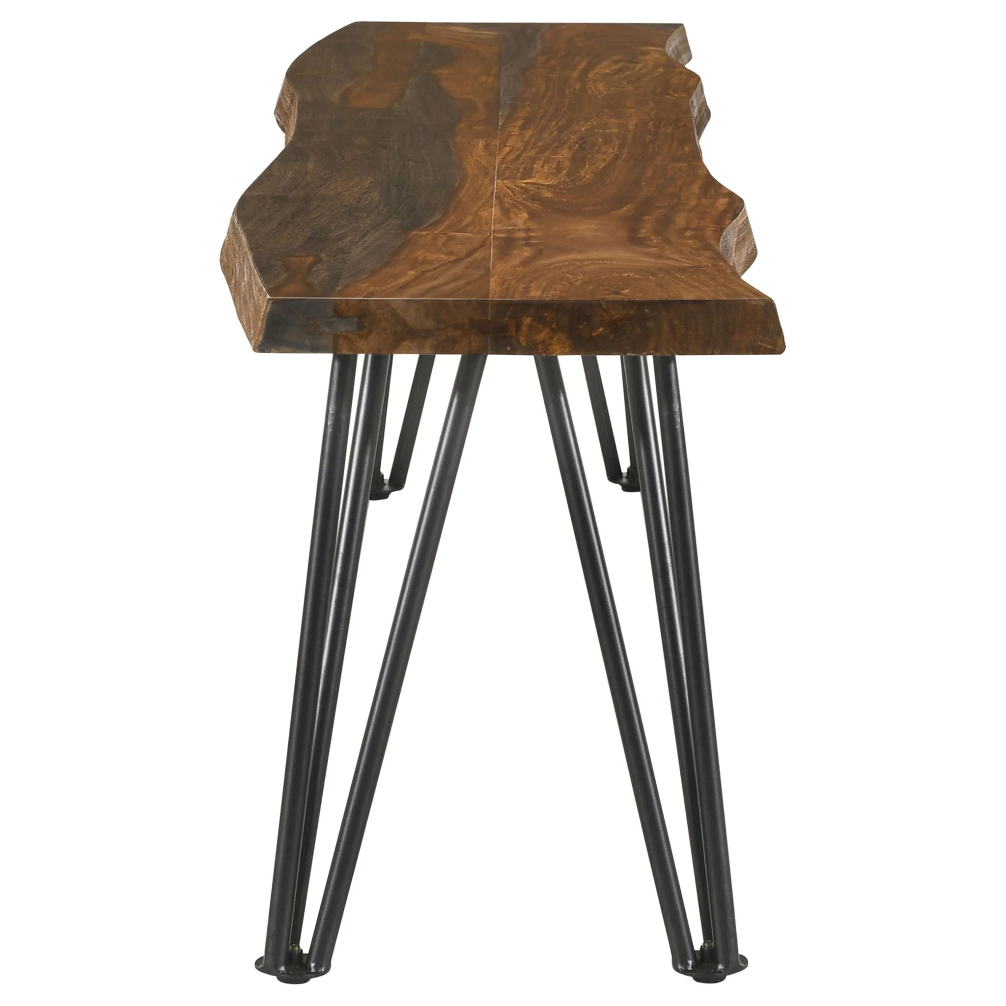 Neve Live Edge Wood Dining Bench Hairpin Legs Grey Sheesham - Image 2