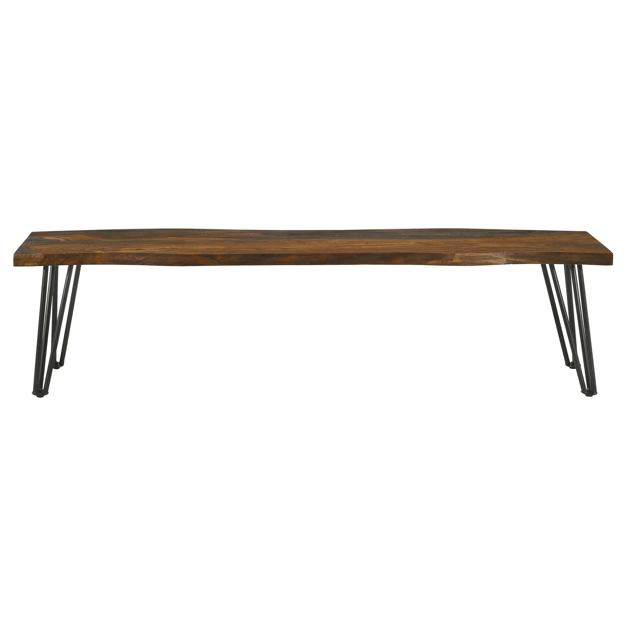 Neve Live Edge Wood Dining Bench Hairpin Legs Grey Sheesham - Image 3