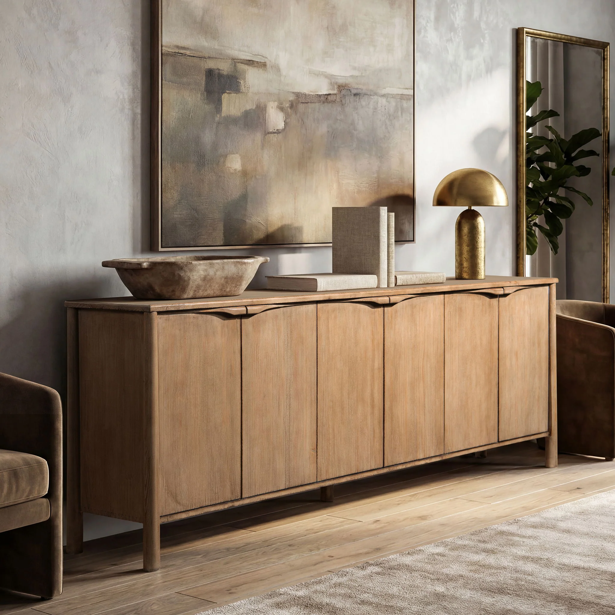 Nolan - 6 Door Sideboard - Brown - Image 4