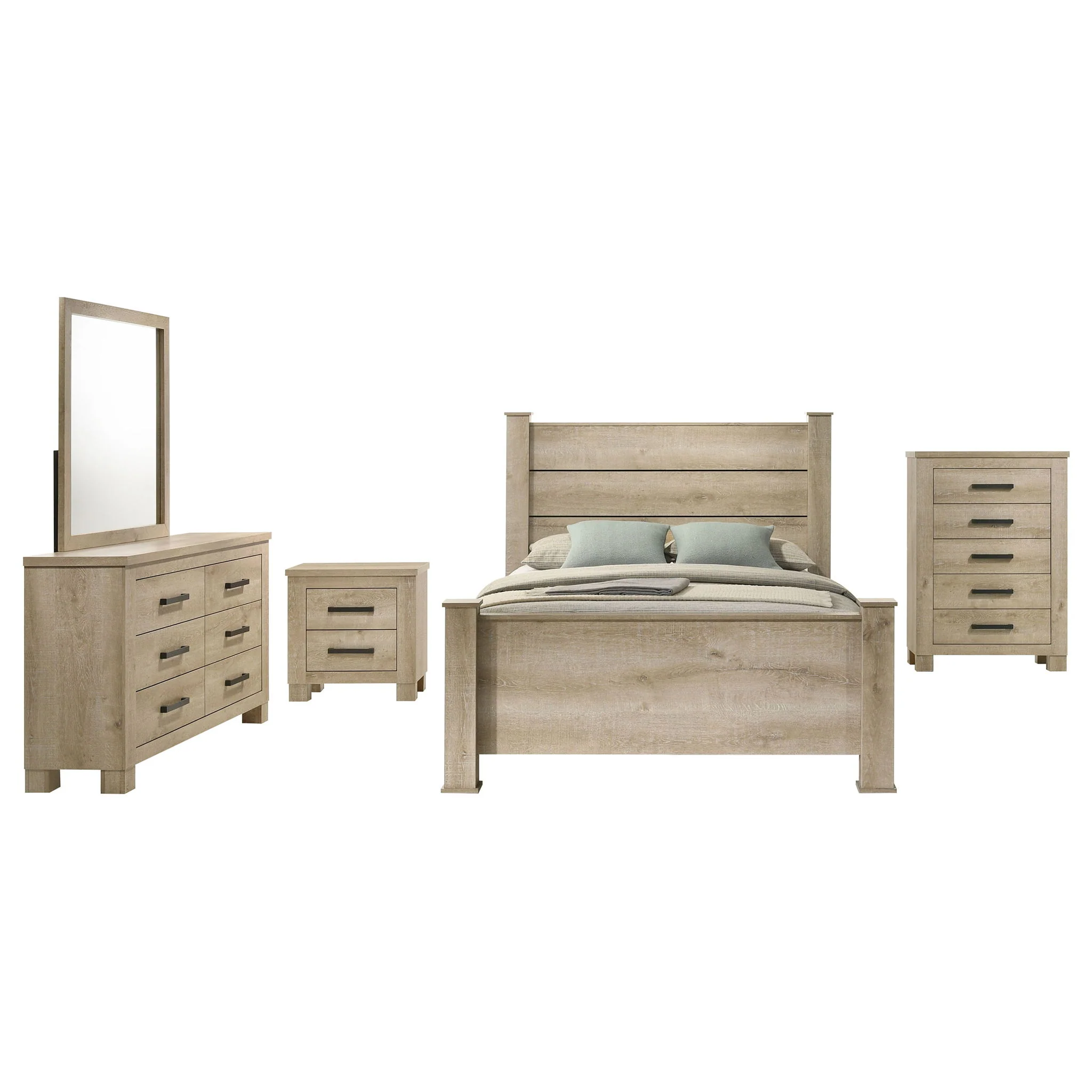 Oakglen 5-piece Queen Bedroom Set Weathered Oak - Image 4