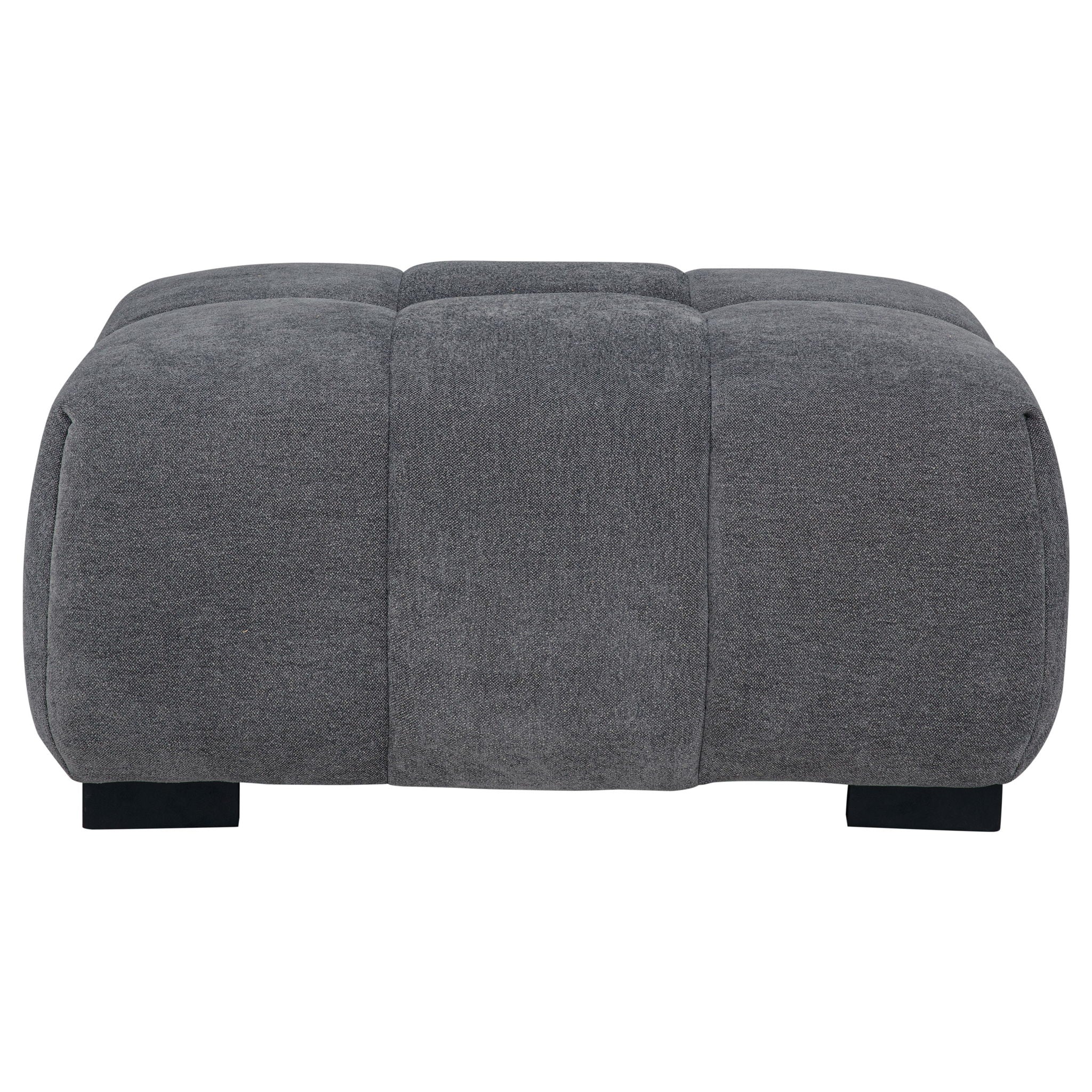 Octavia Upholstered Rectangular Ottoman Charcoal Grey - Image 4