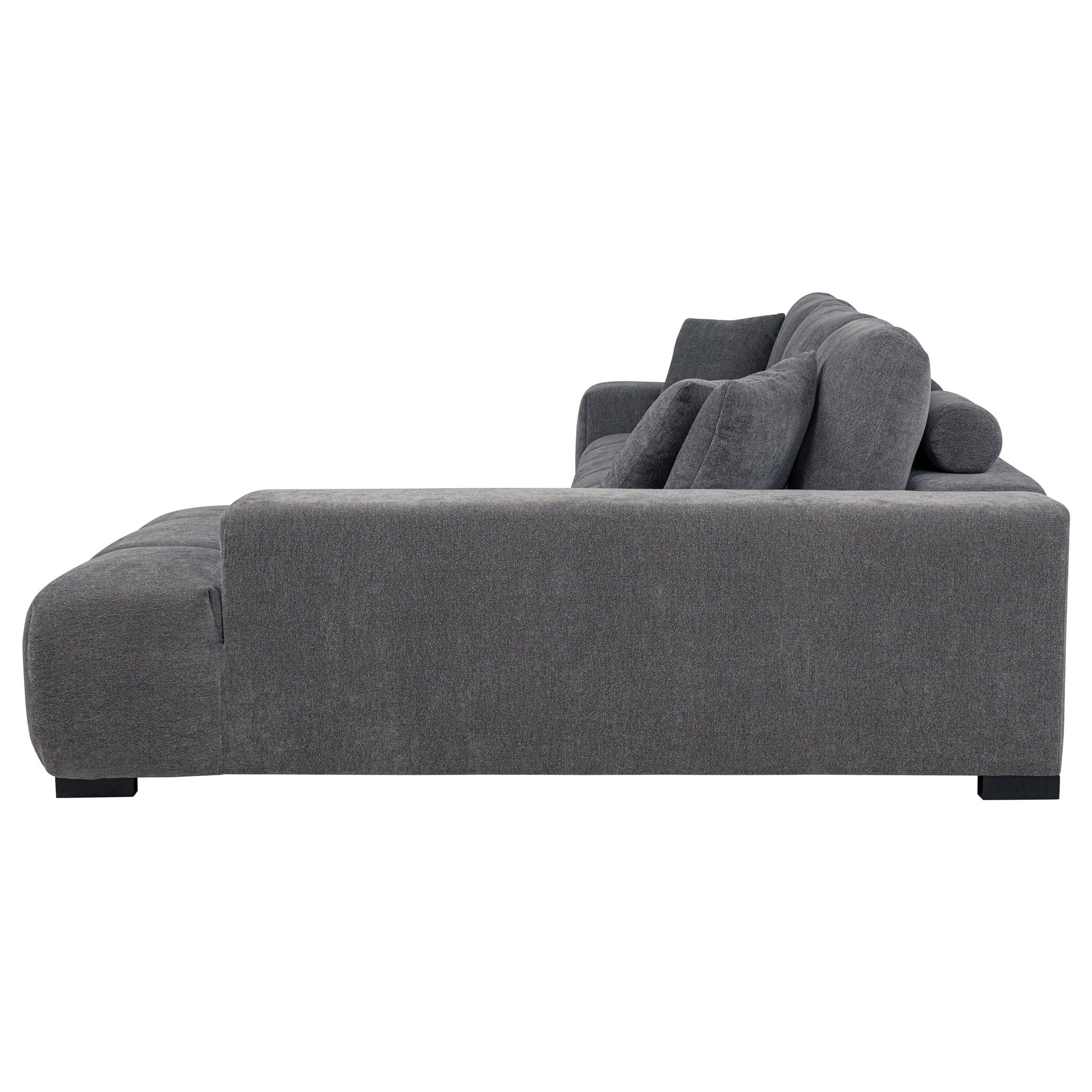 Octavia Upholstered Sectional Chaise Sofa Charcoal Grey - Image 3