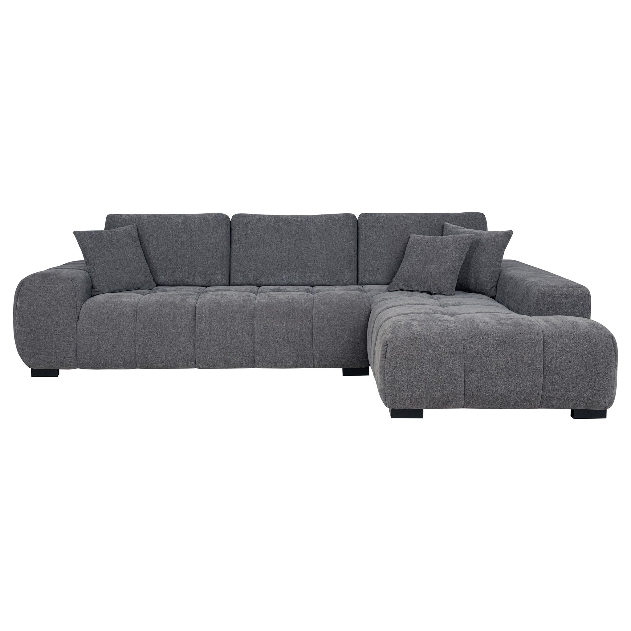 Octavia Upholstered Sectional Chaise Sofa Charcoal Grey - Image 4
