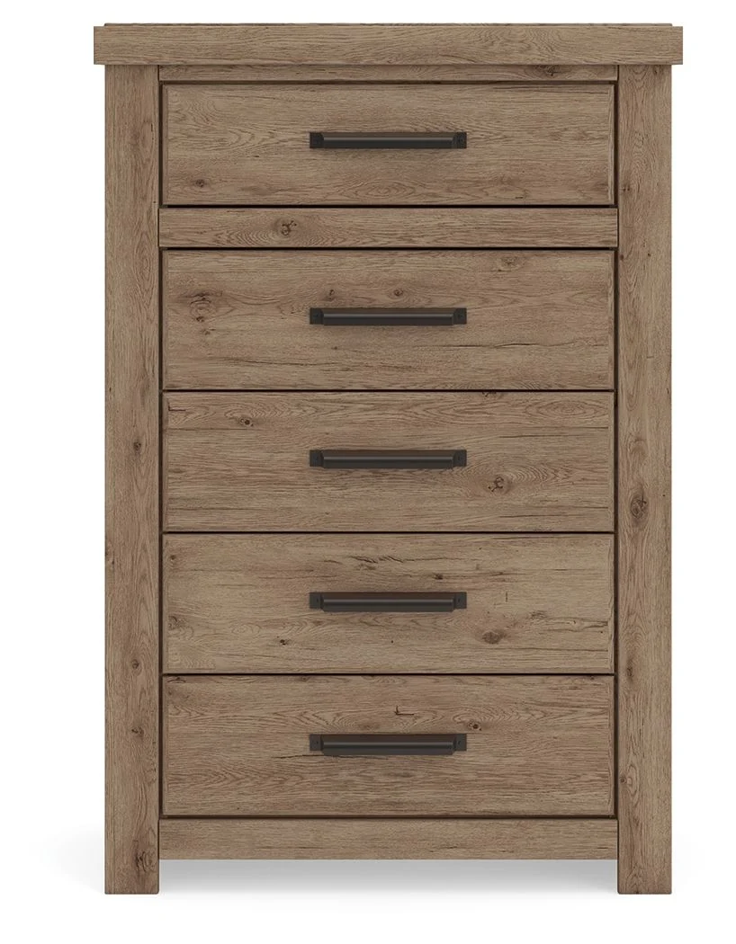 Oliandon - Five Drawer Chest - Light Brown - Image 3