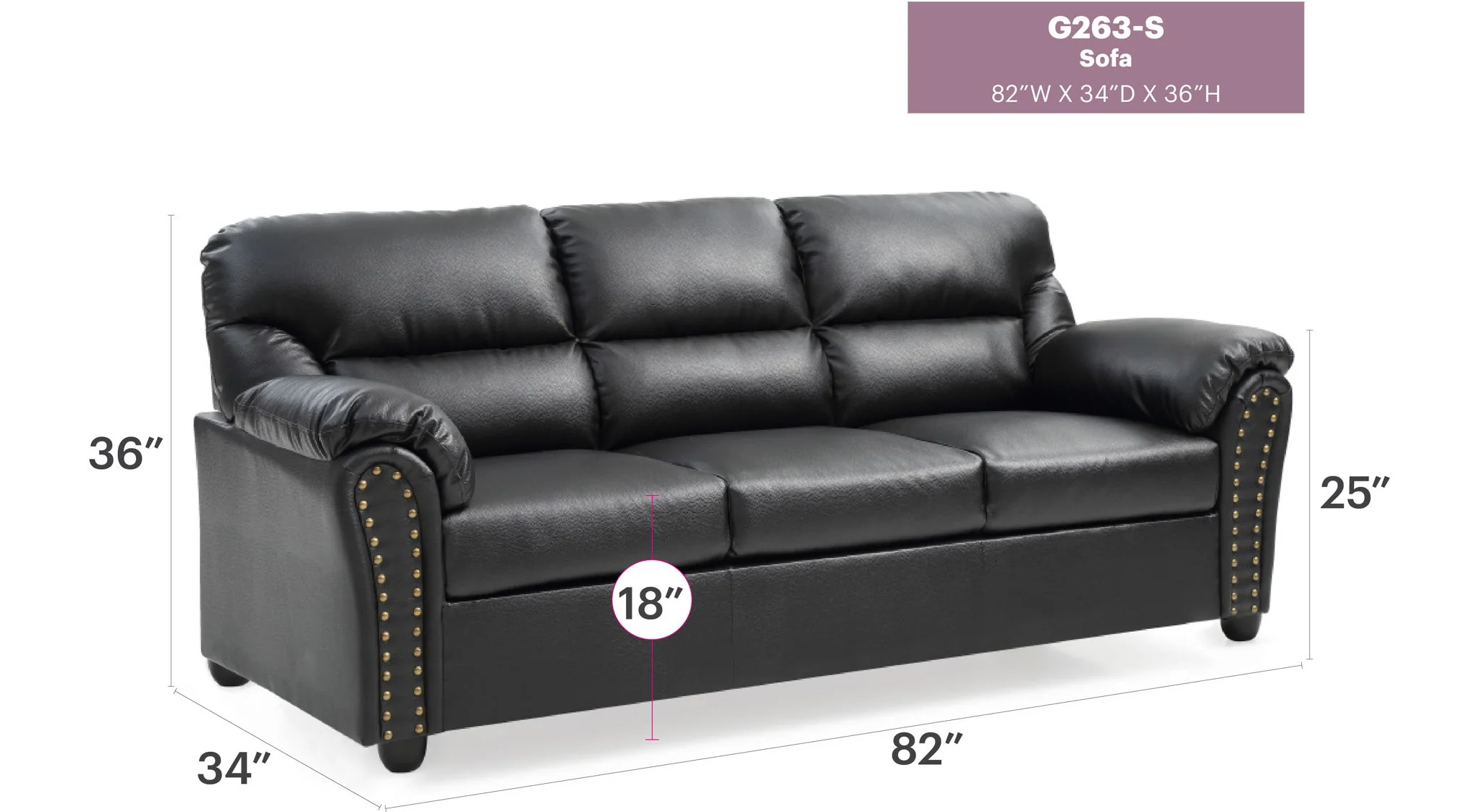 Olney - Sofa - Black - Image 4
