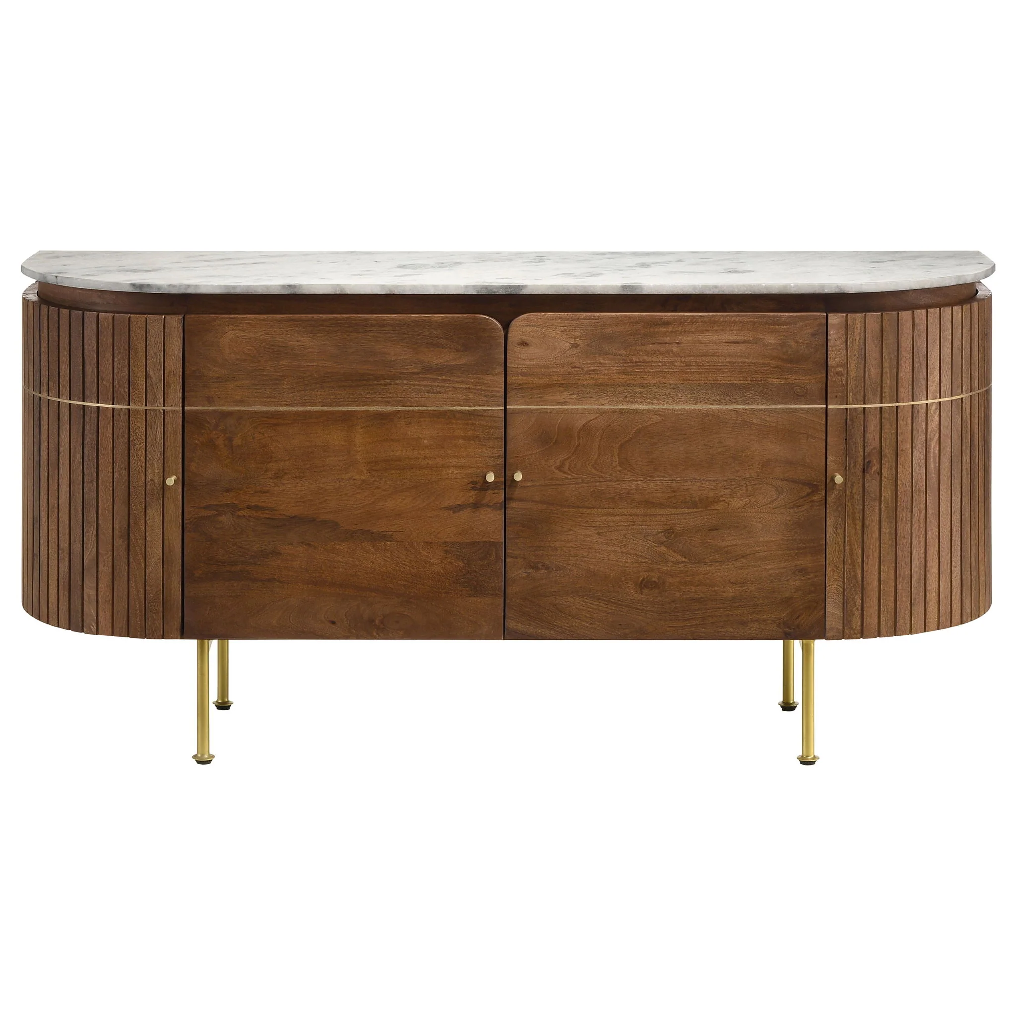 Ortega 4-door Marble Top Sideboard Buffet Cabinet Natural - Image 3