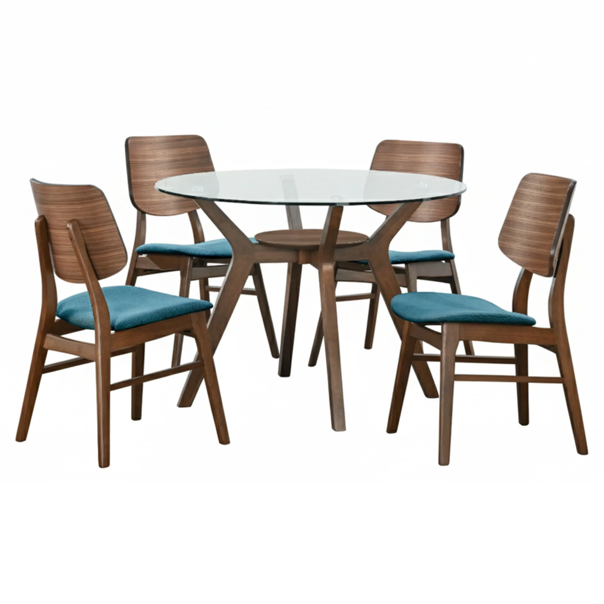 Oscar - Round Glass Dining Table Set