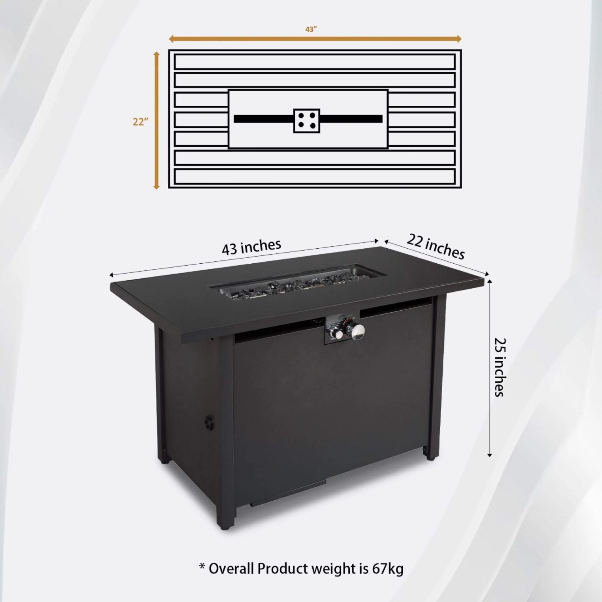 Outdoor Fire Pit Table With Lid - Black - Image 4