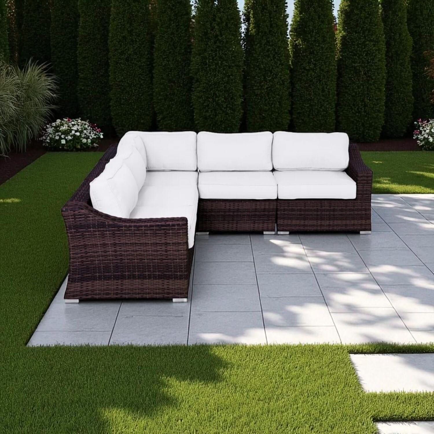Outdoor Wicker Sofa Seating Group With Cushions - Image 8