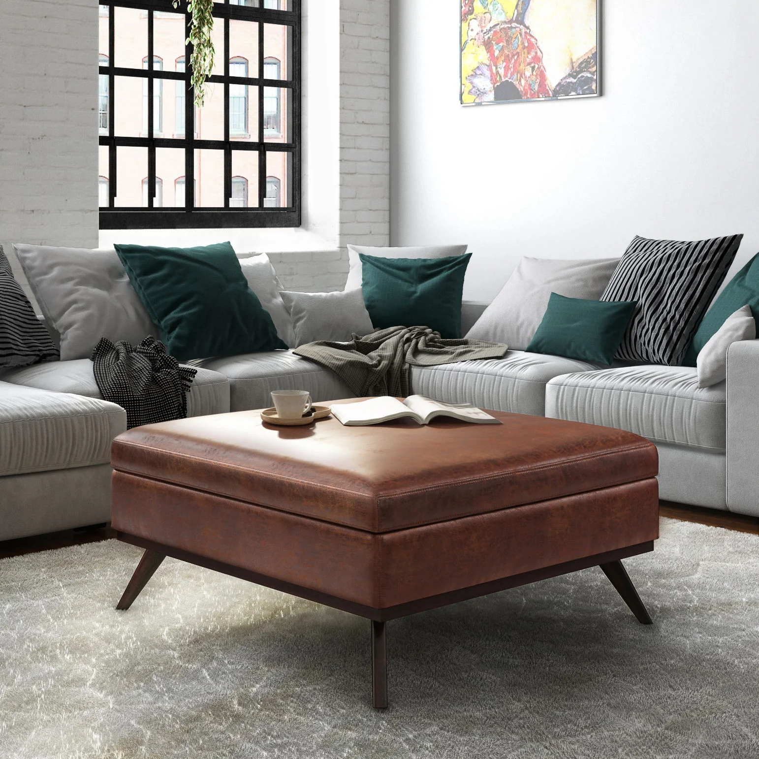 Owen - Multifunctional Square Coffee Table Storage Ottoman - Image 19