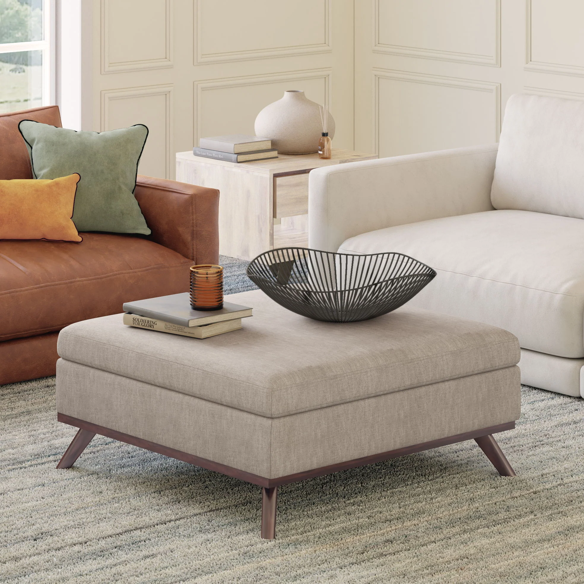 Owen - Multifunctional Square Coffee Table Storage Ottoman - Image 33