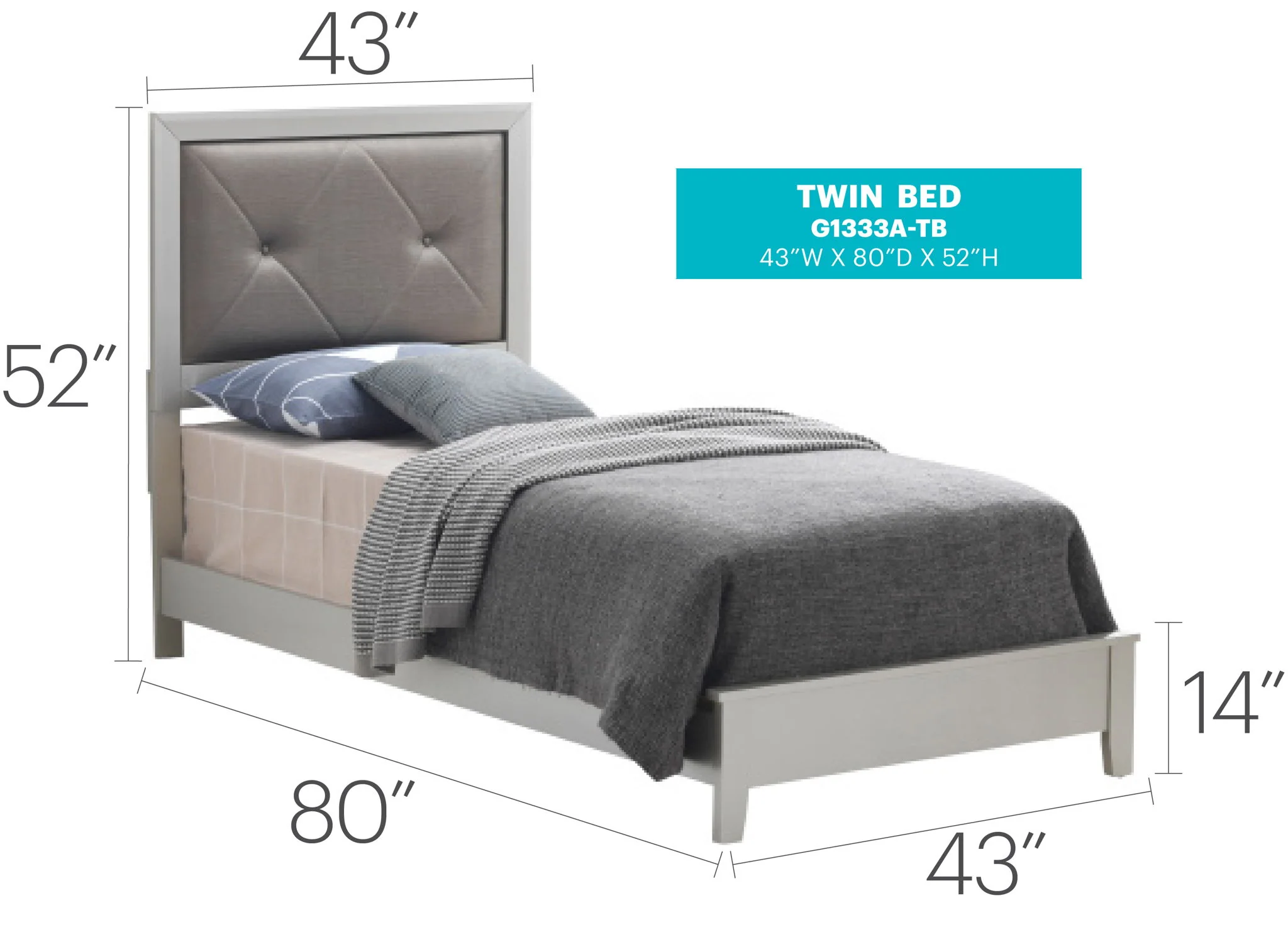 Padded Headboard Bed - Image 16