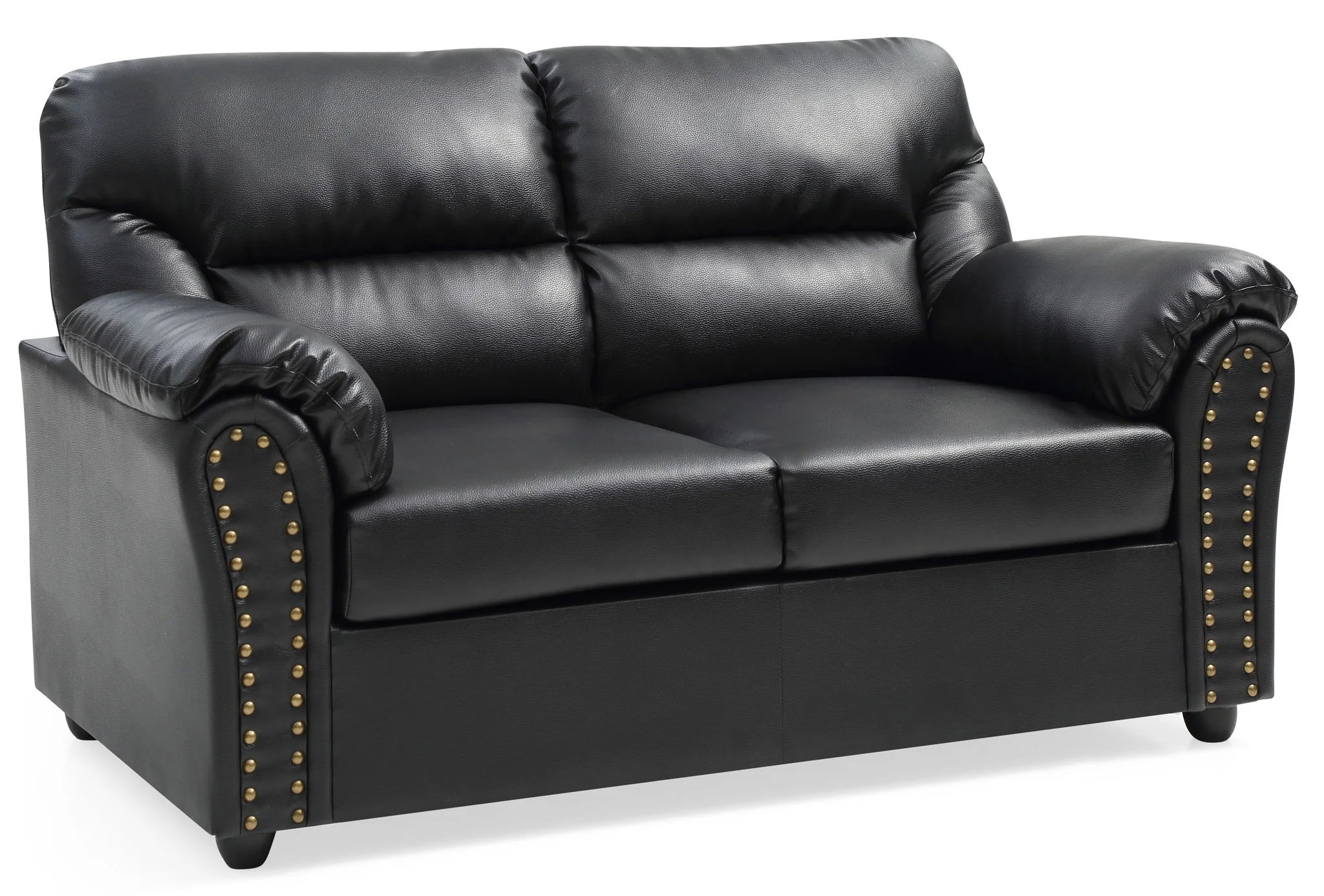 Padded Love Seat For Modern Living - Black - Image 4
