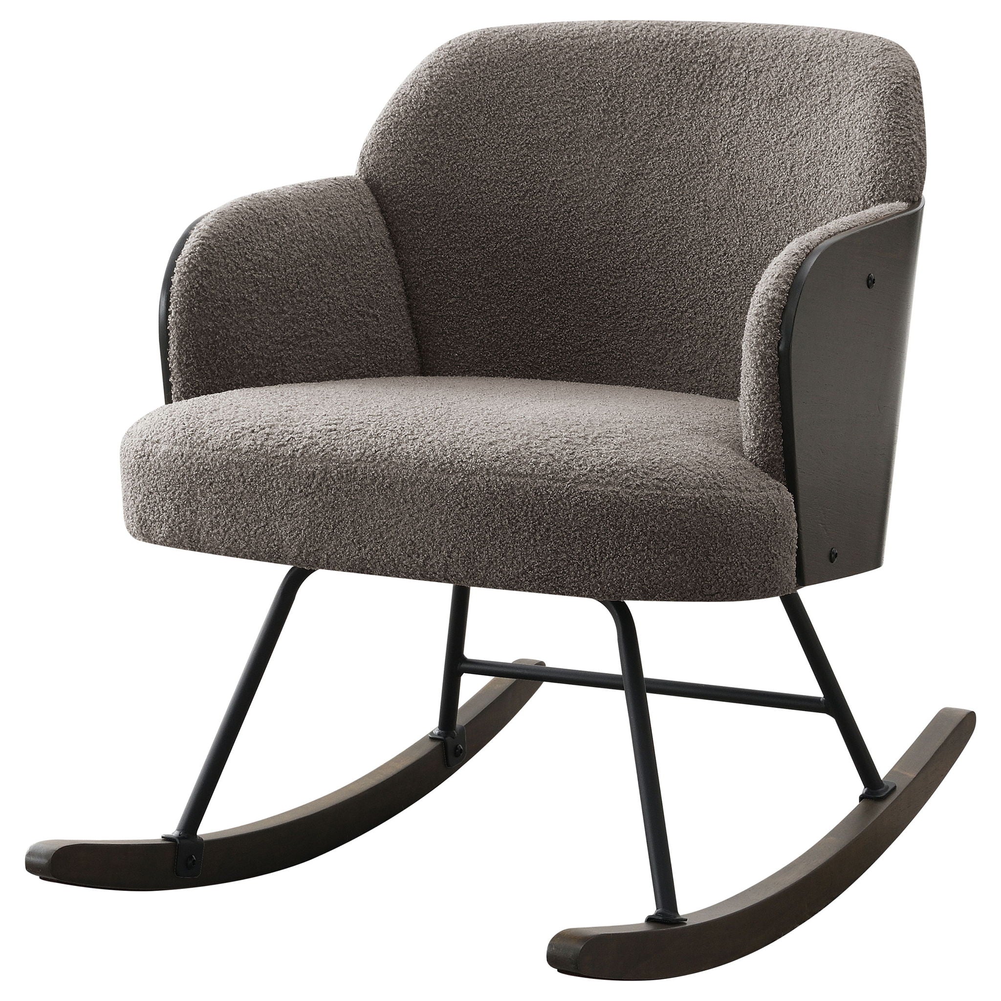 Paige Boucle Upholstered Mid Back Rocking Chair Taupe - Image 4