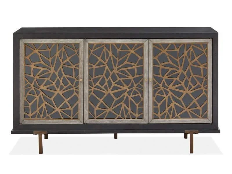 Paladium Black and Gold Server with Fractal Pattern Design