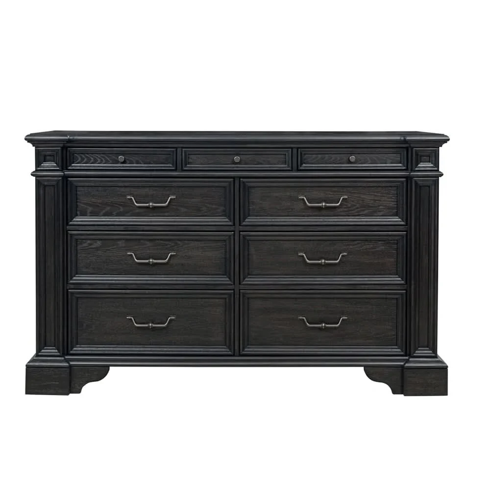 Palisade Brown Contemporary 5PC Bedroom Set with Bed (Headboard, Footboard, Rails), Dresser and Mirror - Image 8