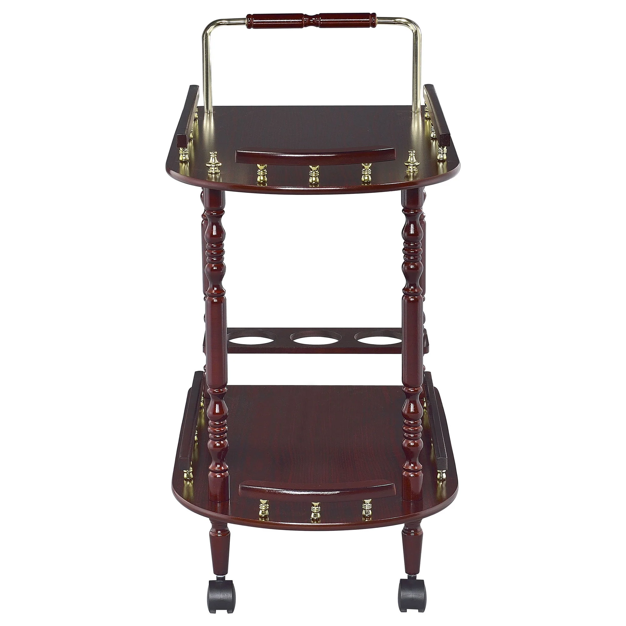 Palmer 2-tier Rectangular Wood Bar Cart Merlot - Image 3