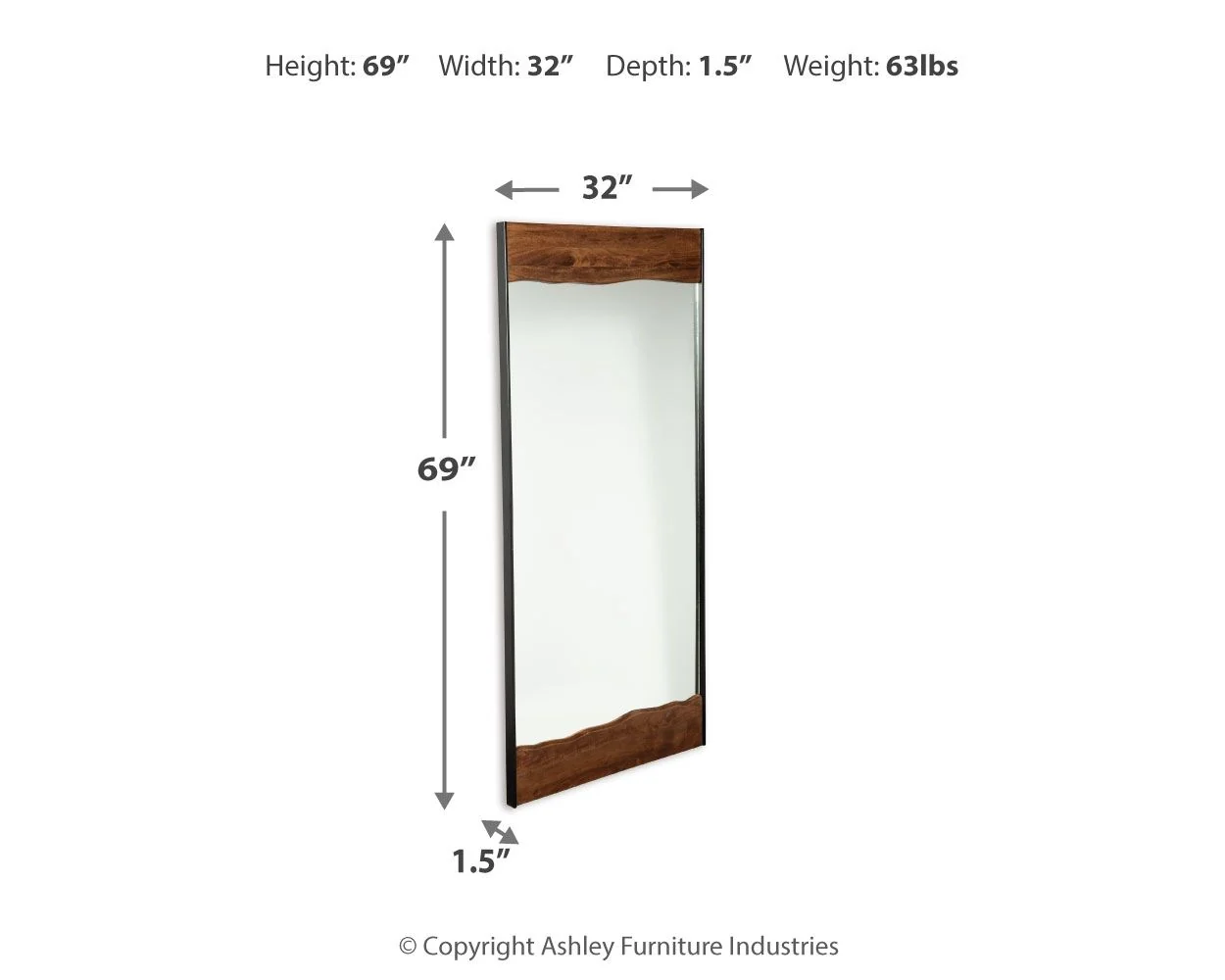 Panchali - Floor Mirror - Brown / Black - Image 4