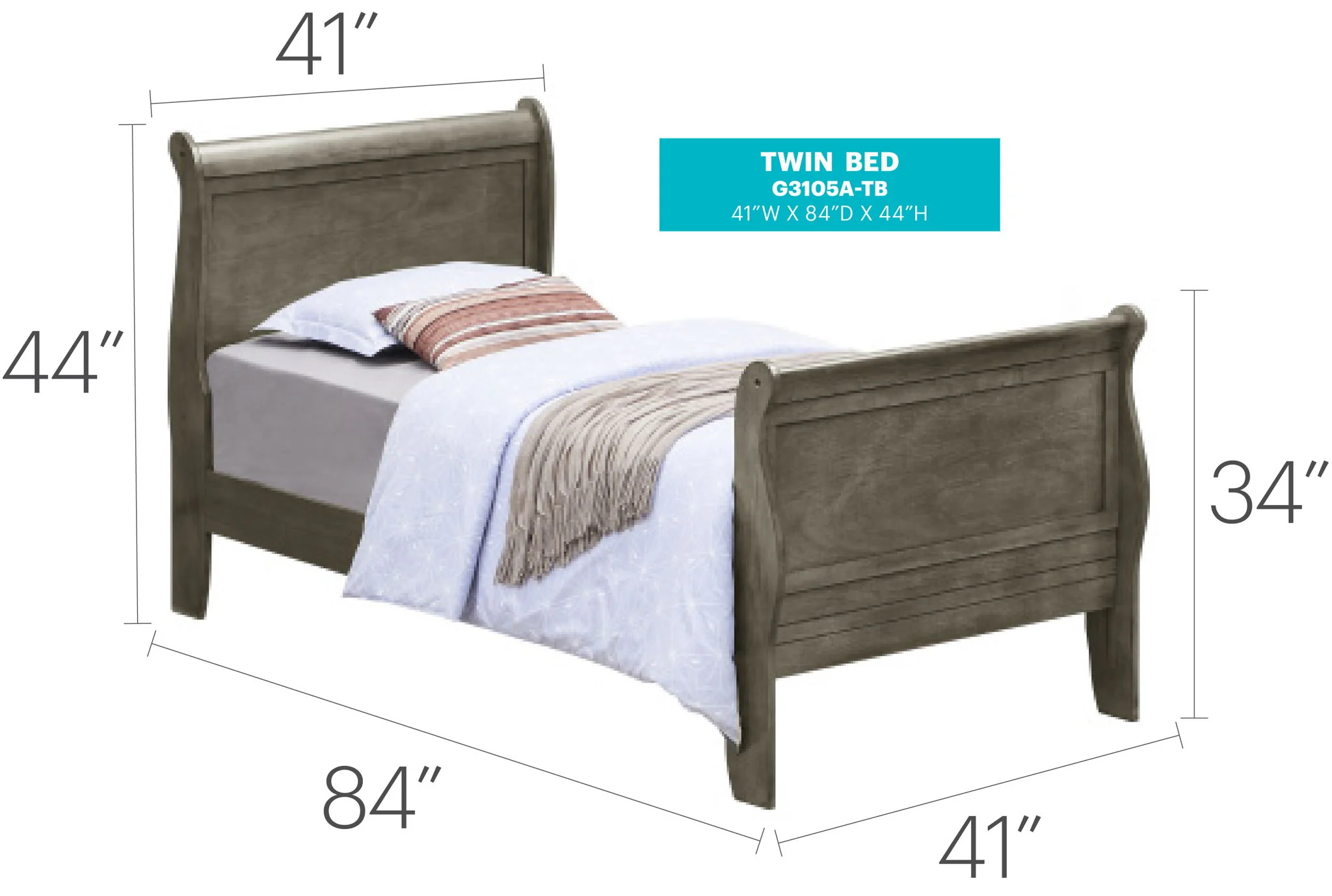 Panel Sleigh Bed - Image 21